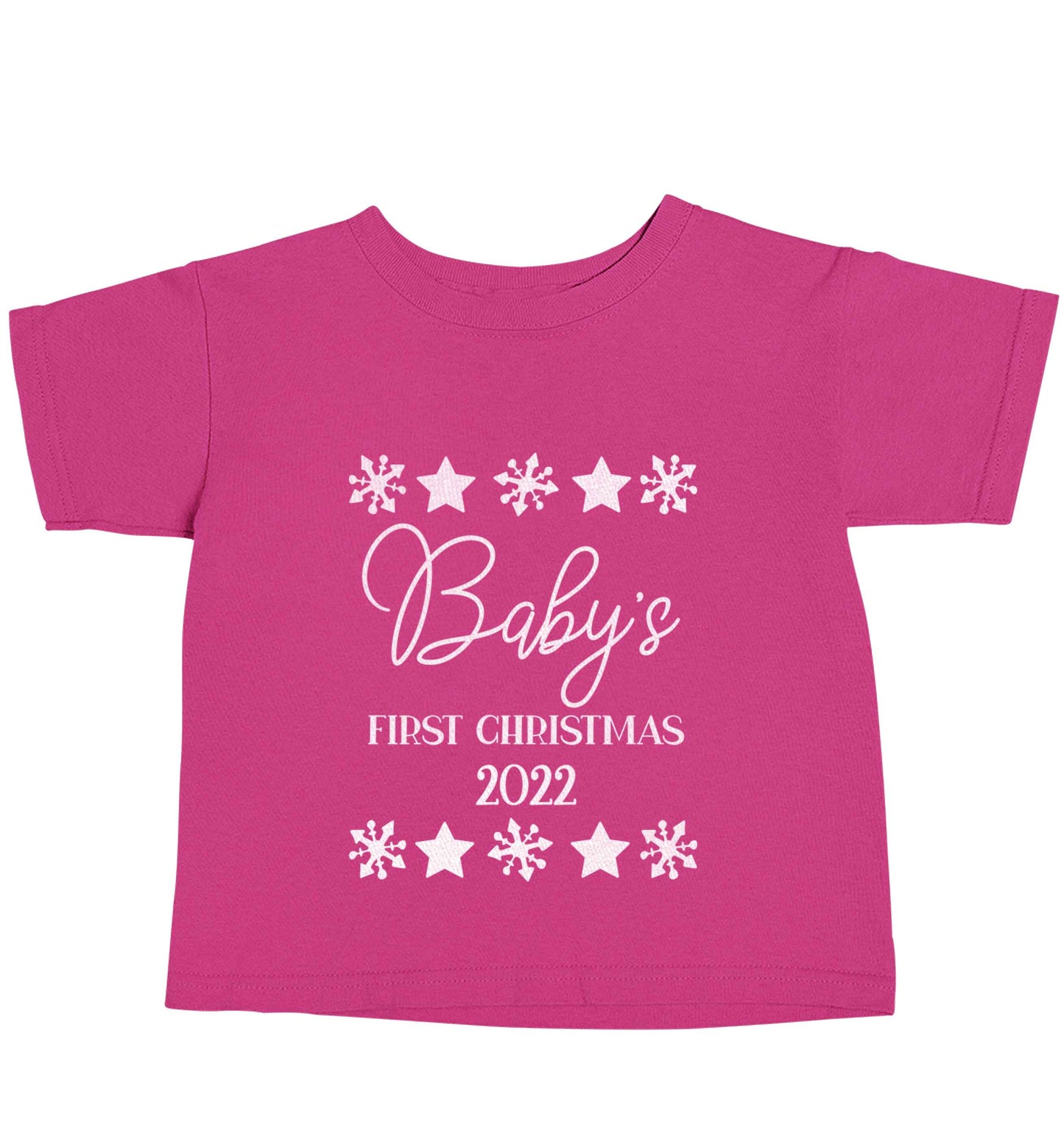 Baby's first Christmas pink baby toddler Tshirt 2 Years