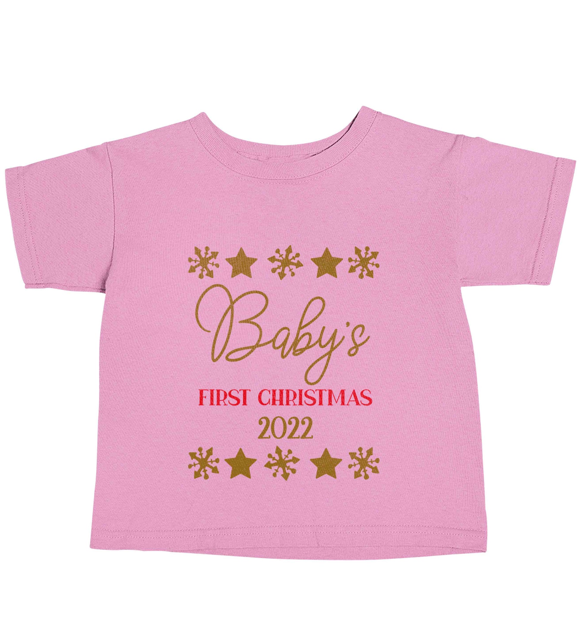 Baby's first Christmas light pink baby toddler Tshirt 2 Years