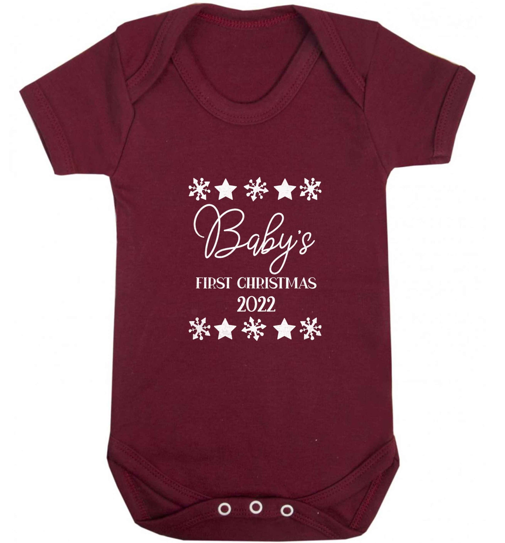 Baby's first Christmas baby vest maroon 18-24 months