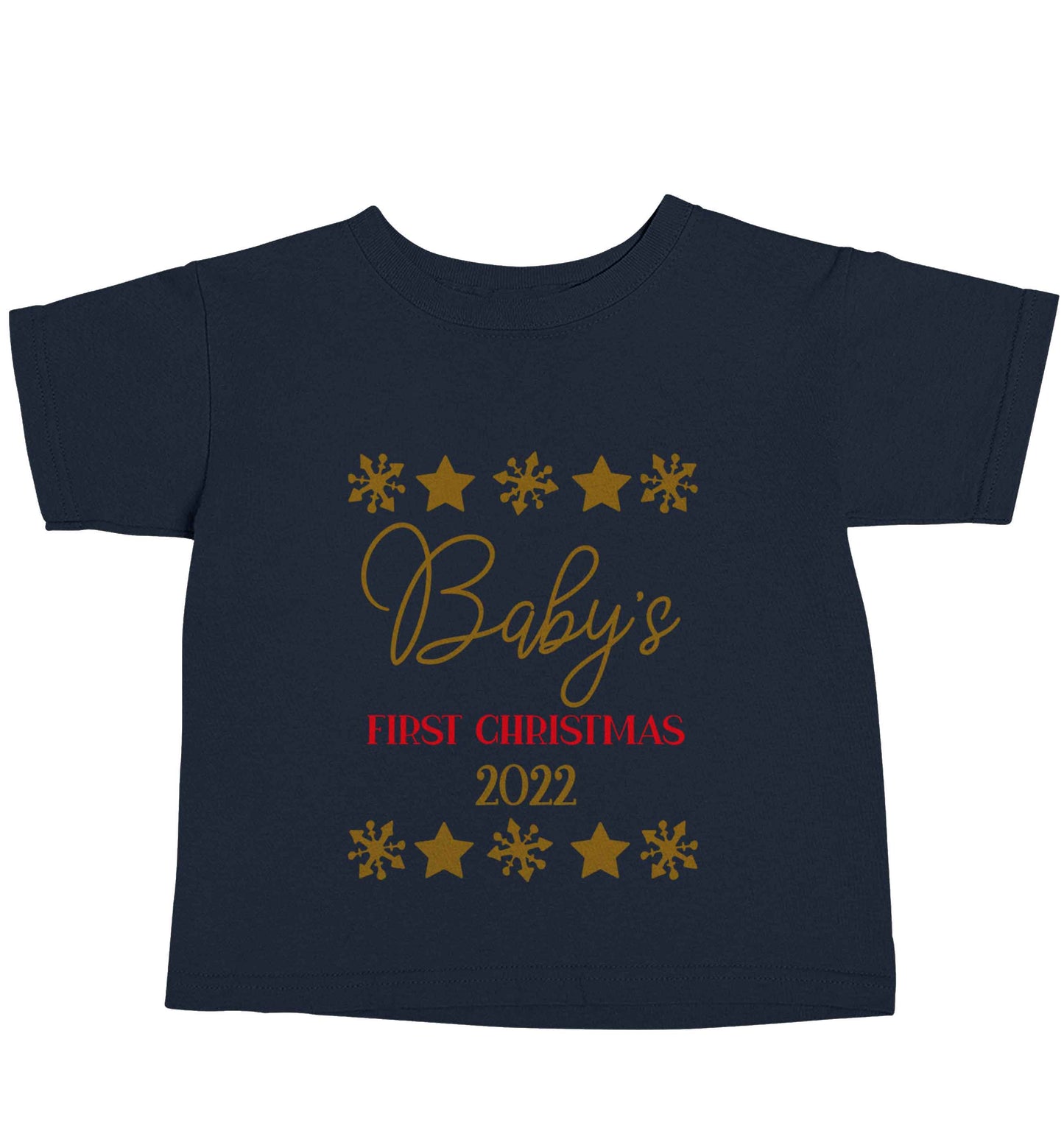 Baby's first Christmas navy baby toddler Tshirt 2 Years
