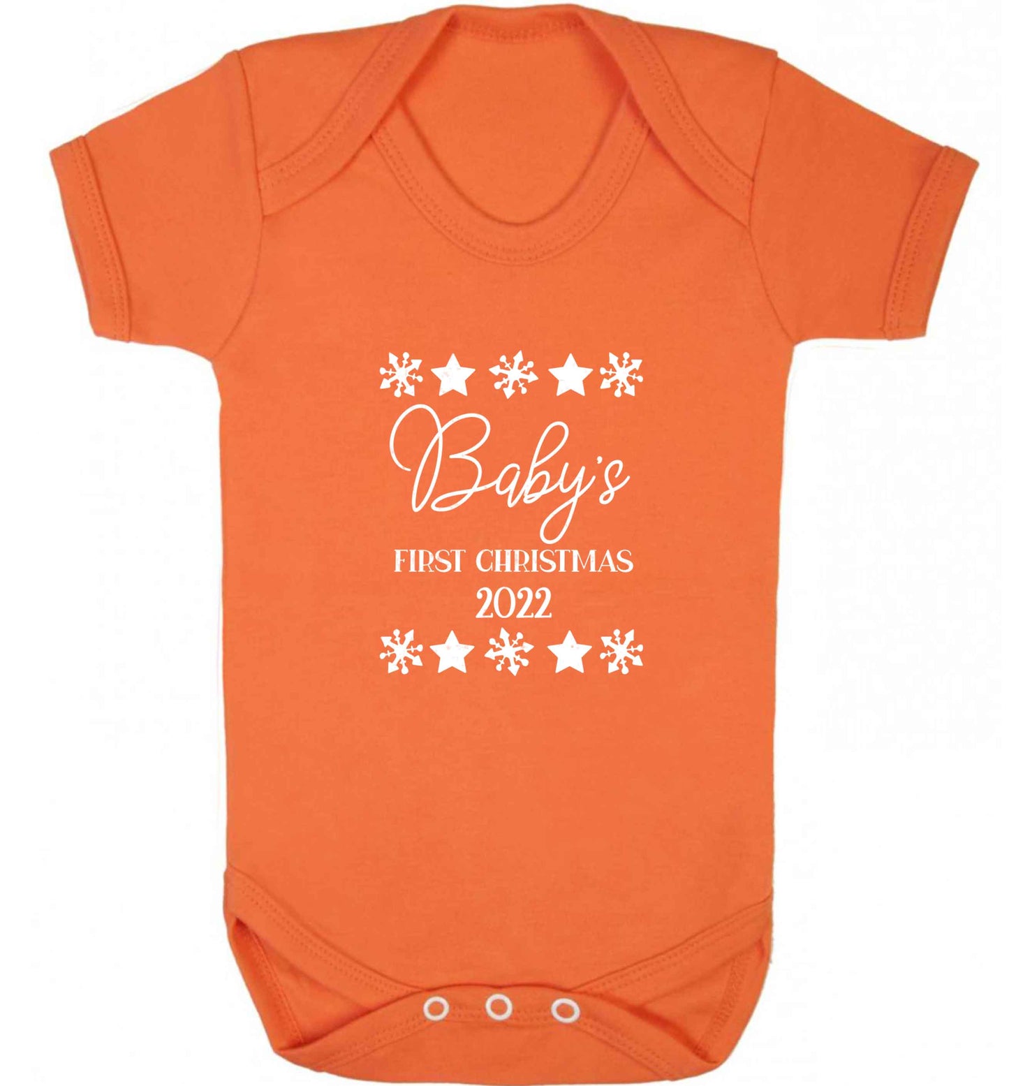 Baby's first Christmas baby vest orange 18-24 months