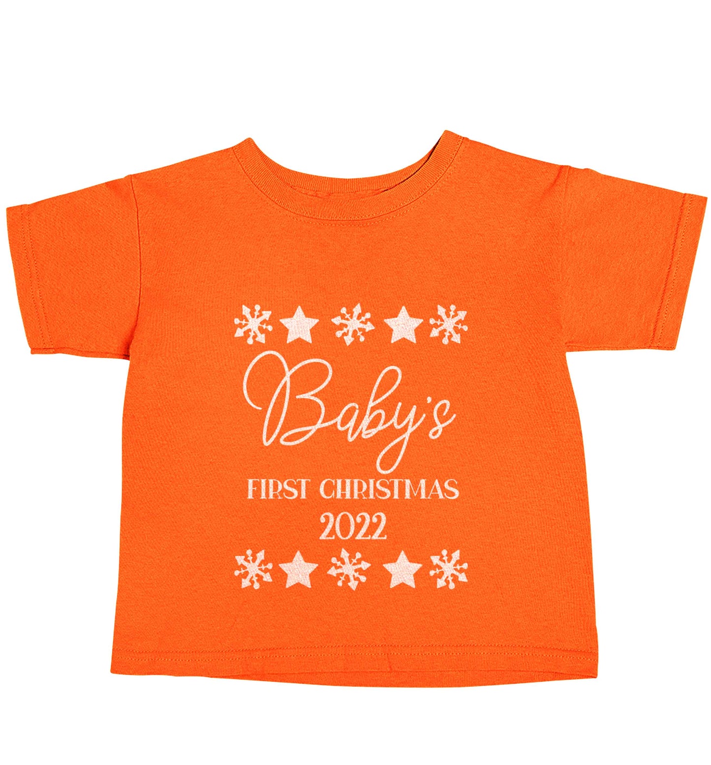 Baby's first Christmas orange baby toddler Tshirt 2 Years