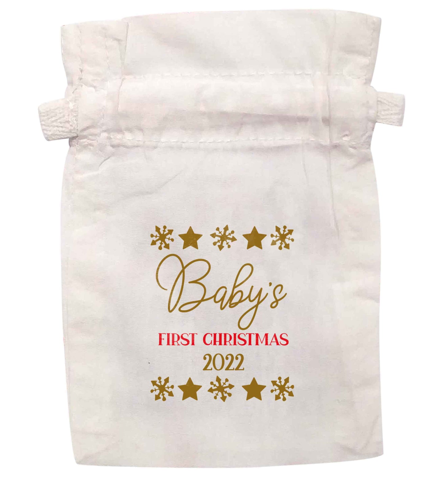 Baby's first Christmas | XS - L | Pouch / Drawstring bag / Sack | Organic Cotton | Bulk discounts available!