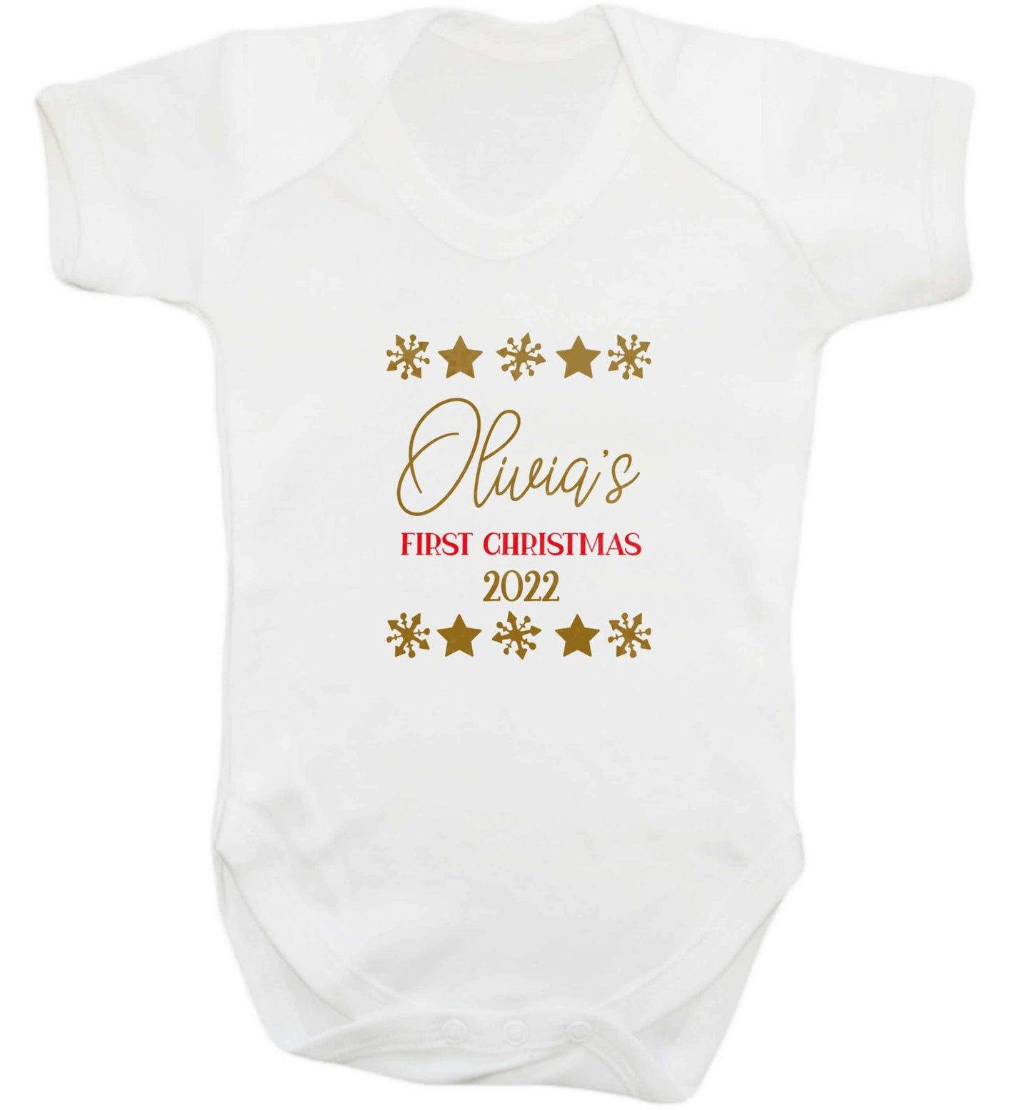 Personalised First Christmas baby vest white 18-24 months