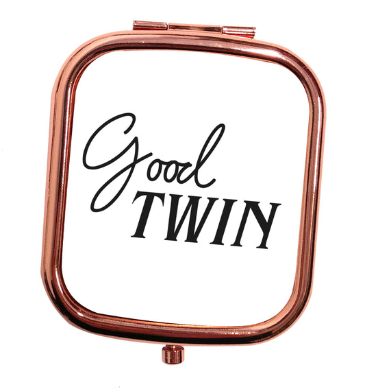 Good twin rose gold square pocket mirror