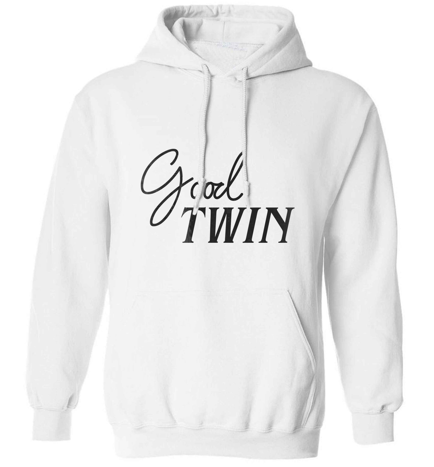 Good twin adults unisex white hoodie 2XL