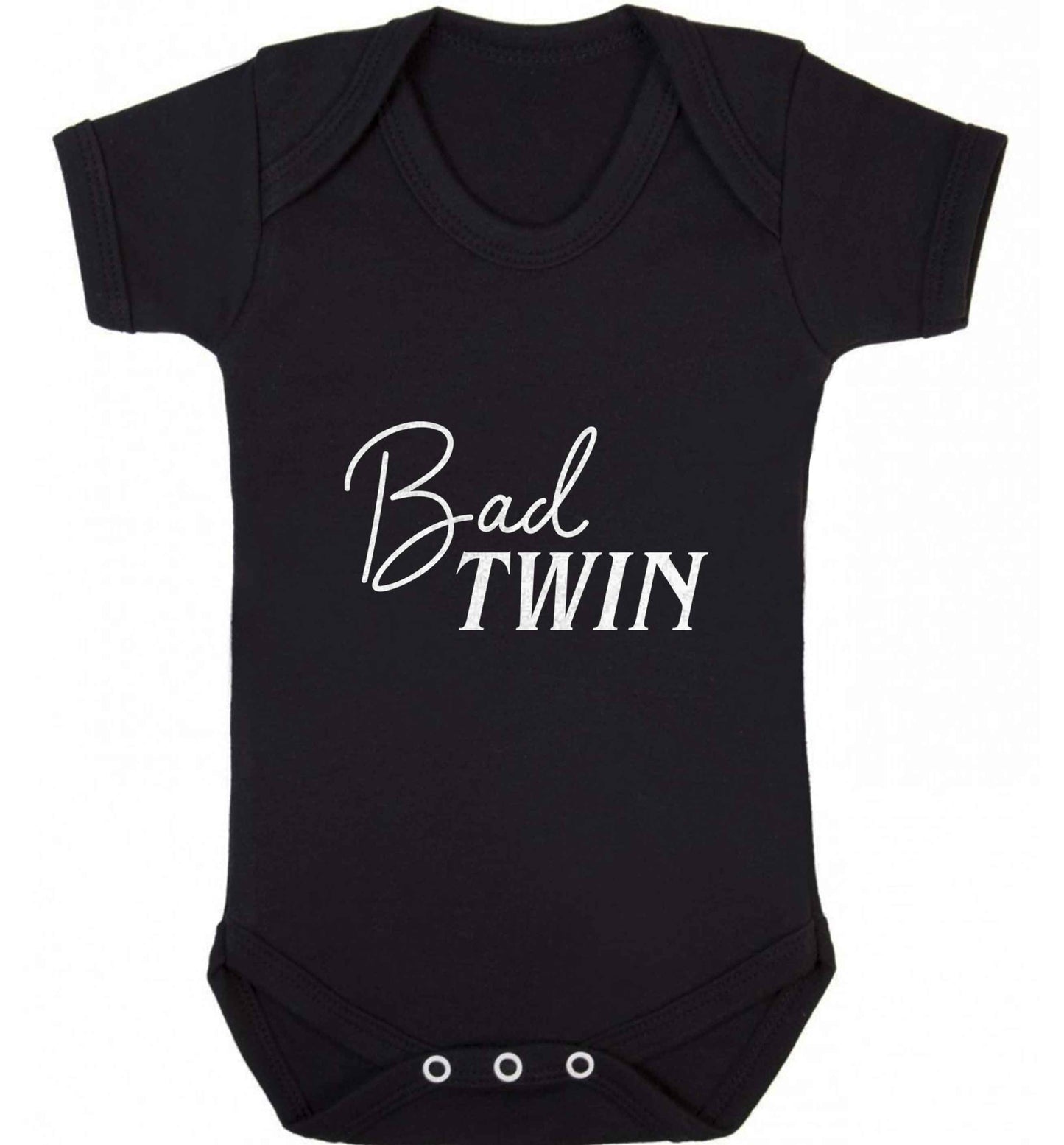Bad twin baby vest black 18-24 months