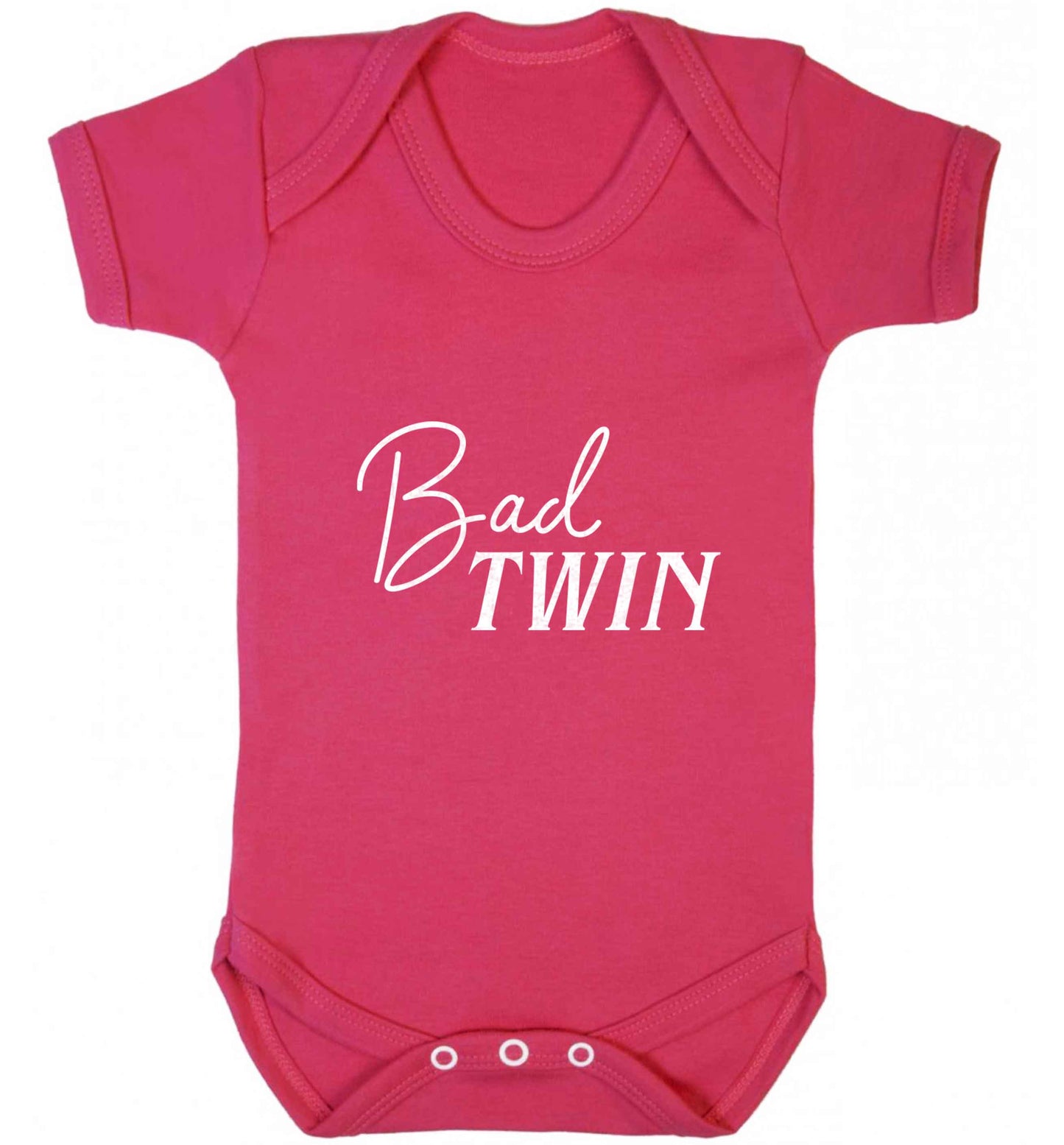 Bad twin baby vest dark pink 18-24 months