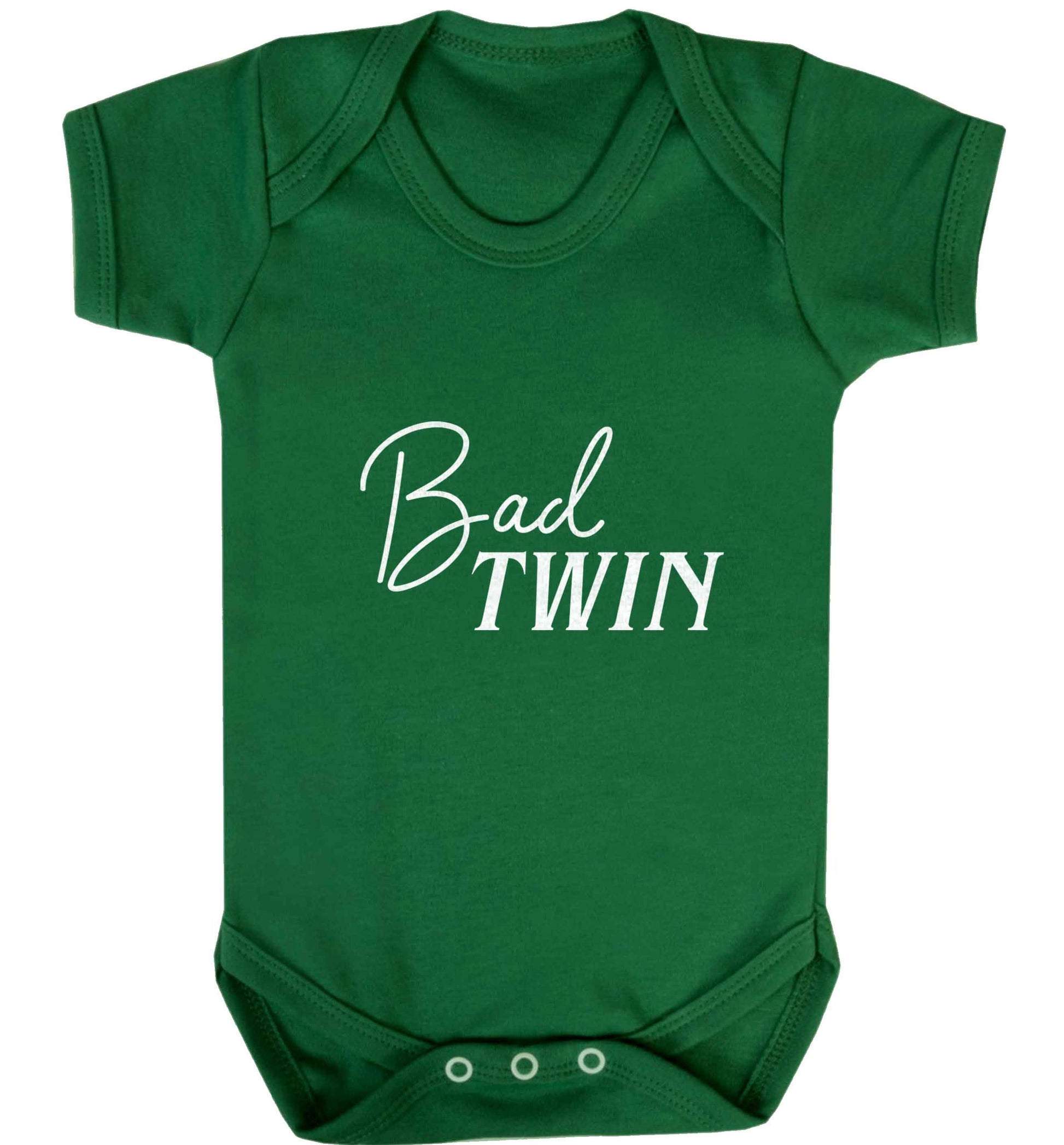 Bad twin baby vest green 18-24 months