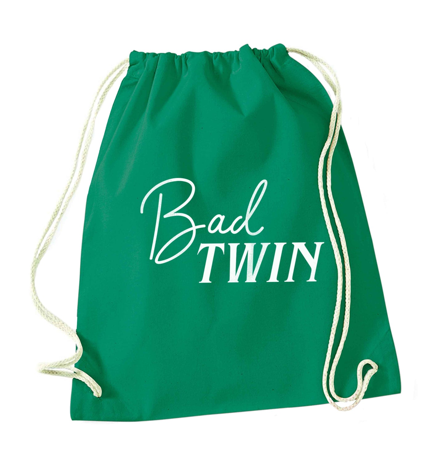 Bad twin green drawstring bag