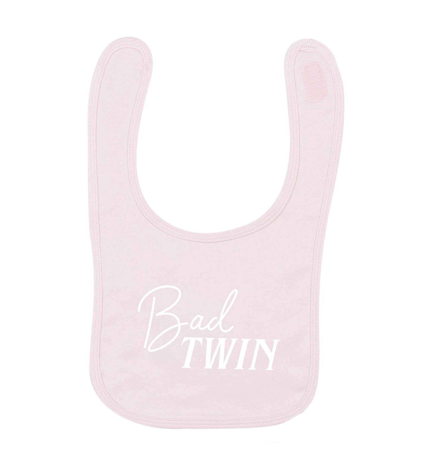 Bad twin pale pink baby bib