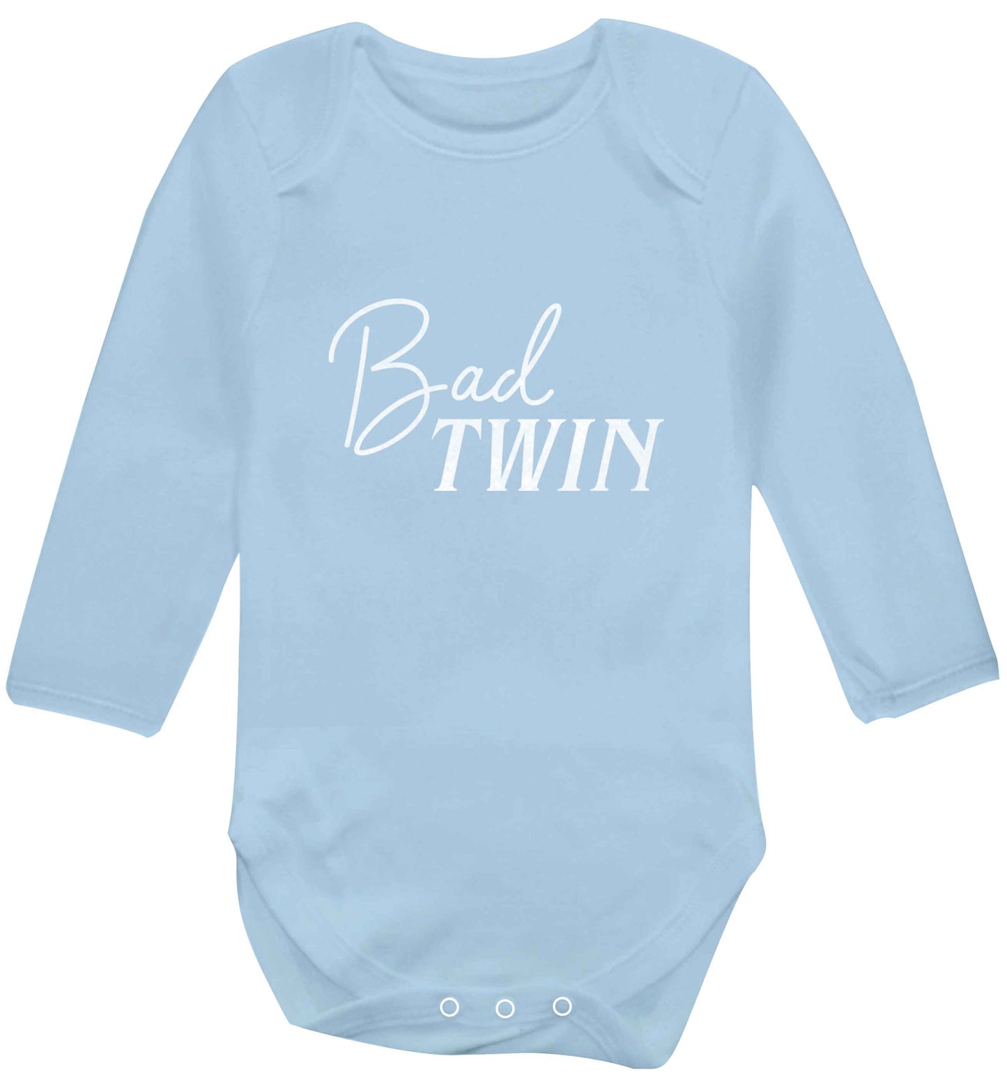 Bad twin baby vest long sleeved pale blue 6-12 months