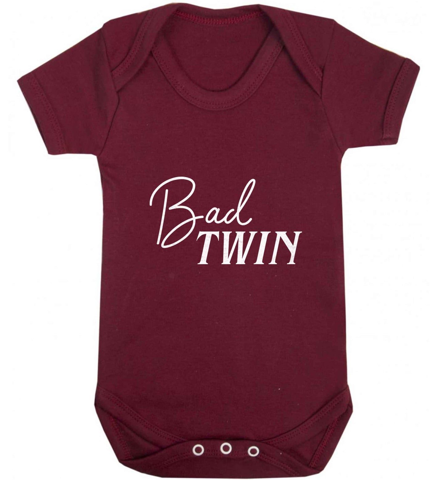Bad twin baby vest maroon 18-24 months