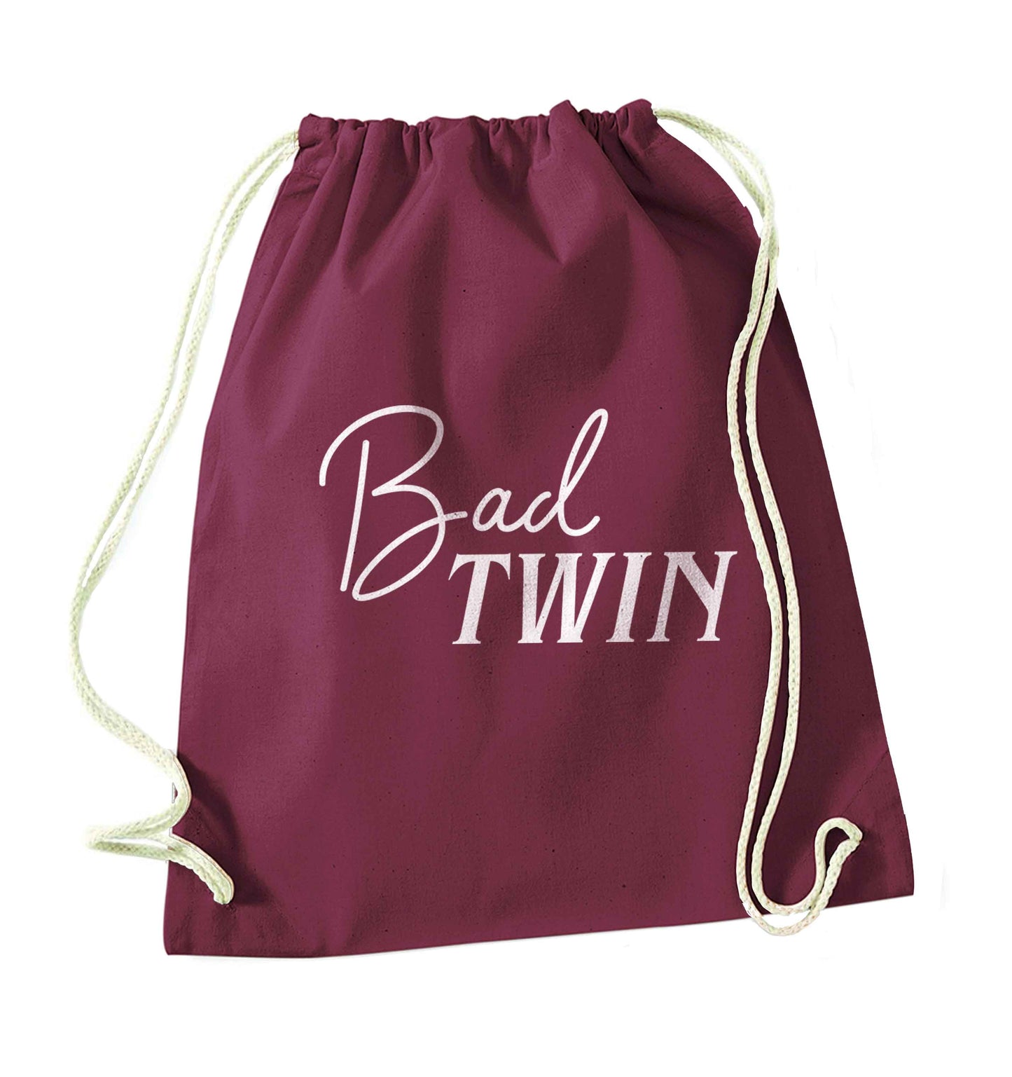 Bad twin maroon drawstring bag