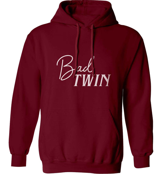 Bad twin adults unisex maroon hoodie 2XL