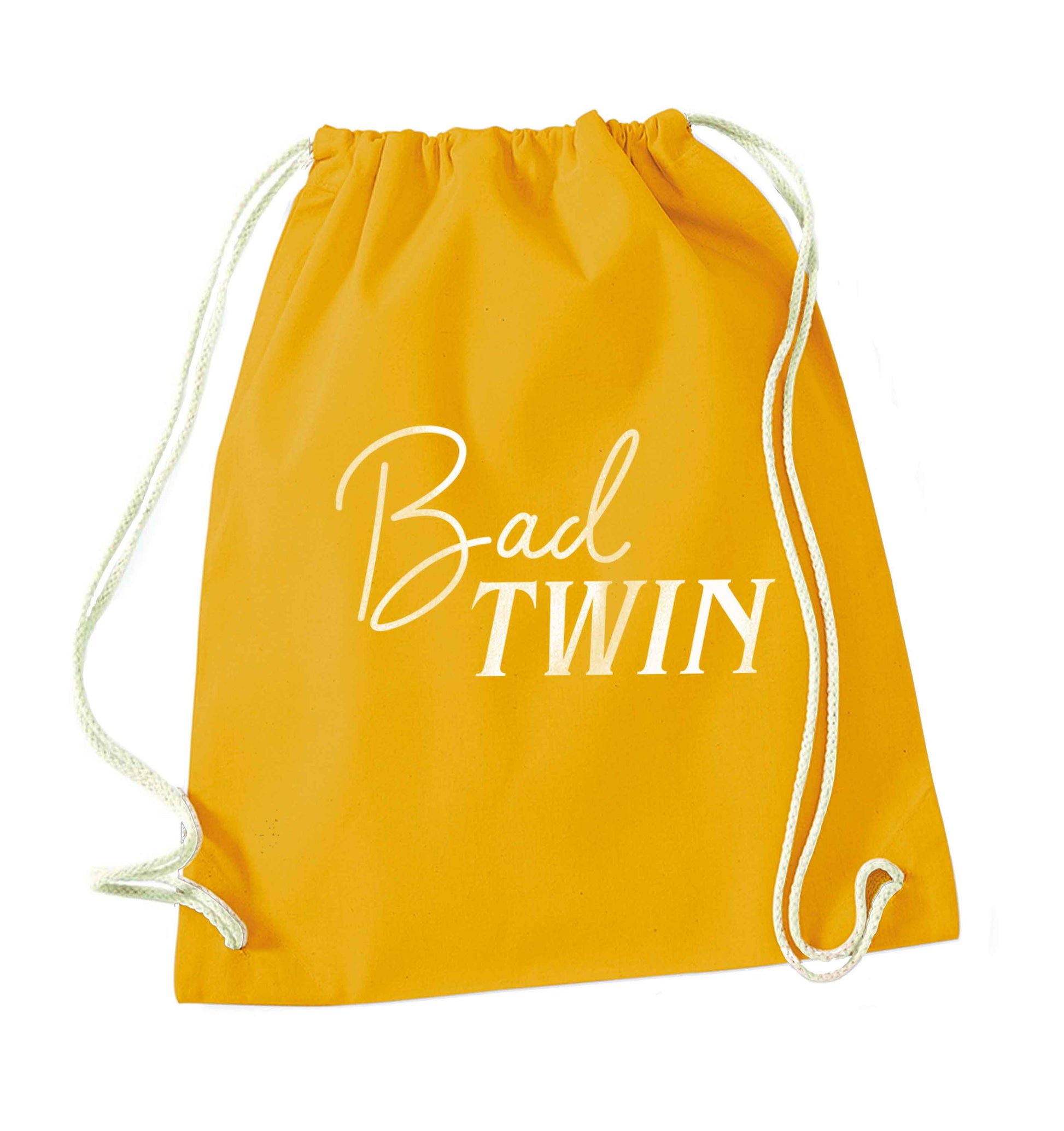 Bad twin mustard drawstring bag