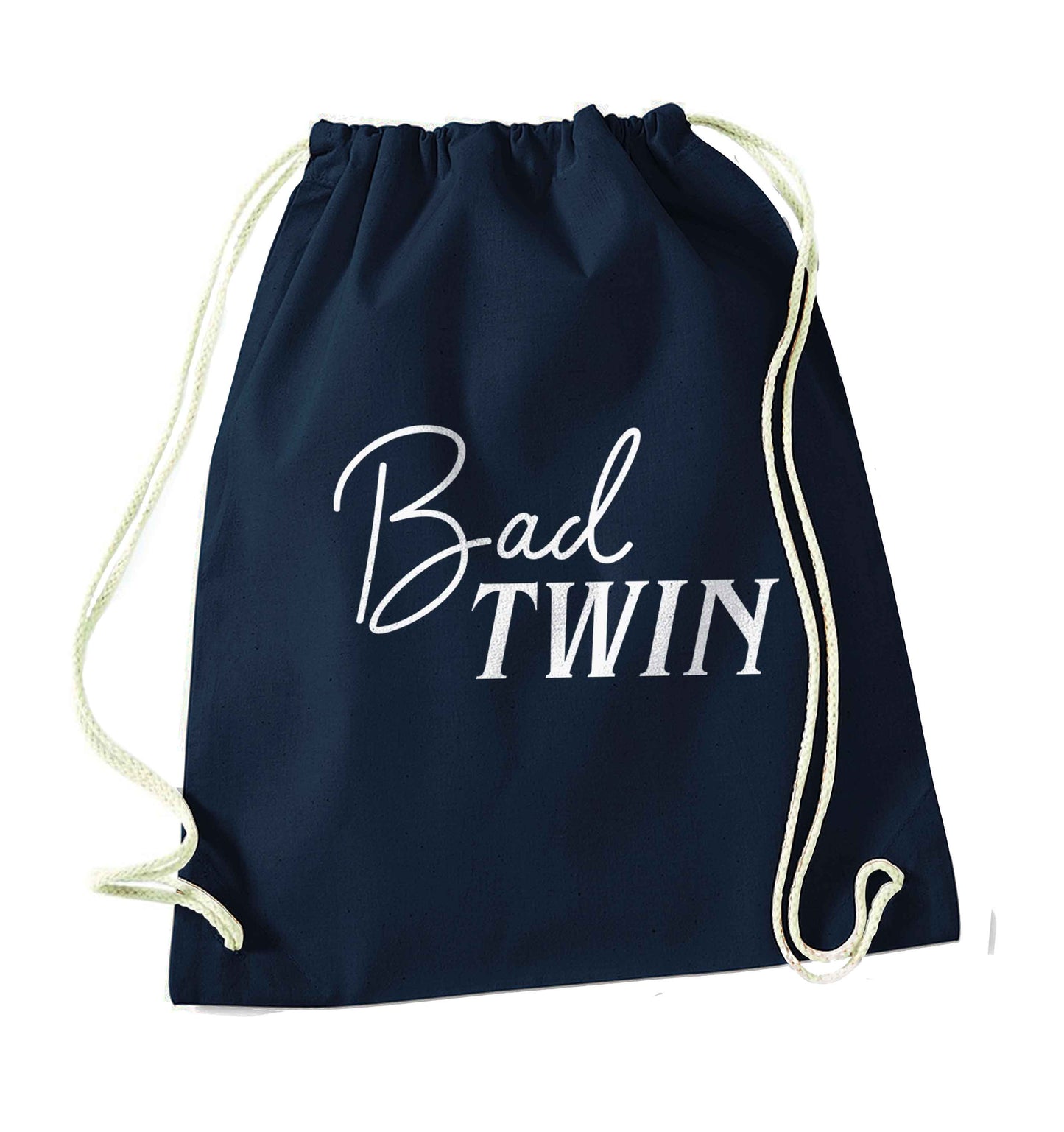 Bad twin navy drawstring bag
