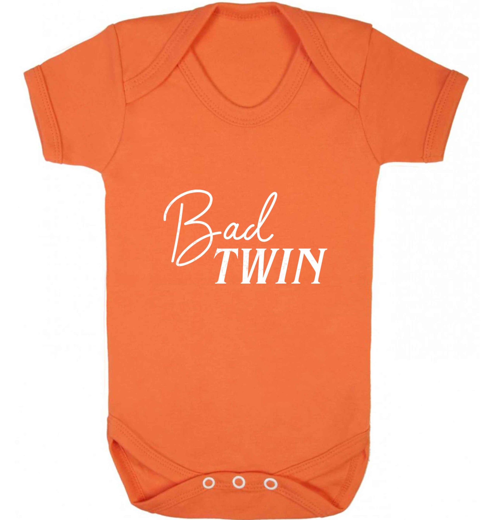 Bad twin baby vest orange 18-24 months
