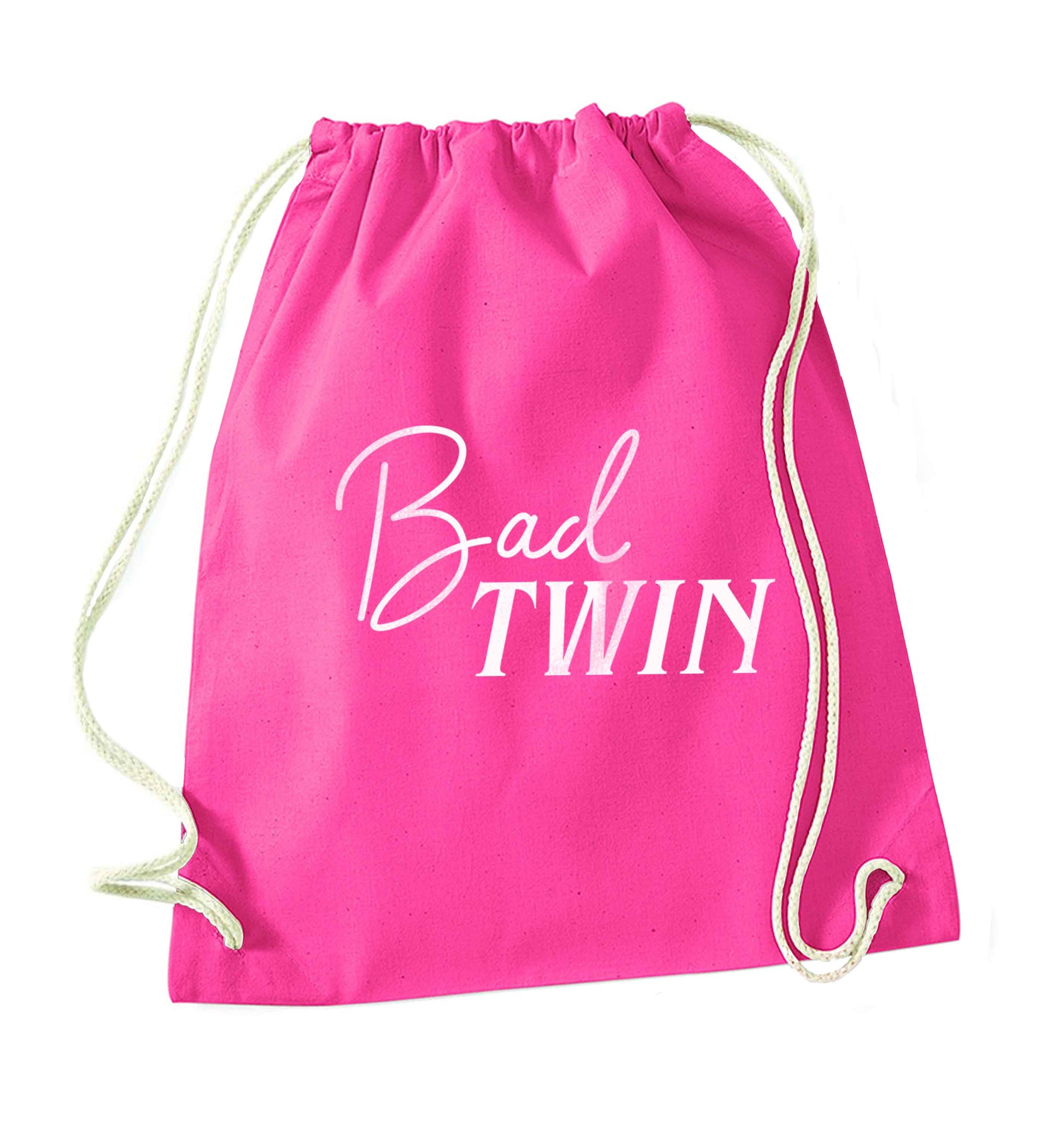 Bad twin pink drawstring bag