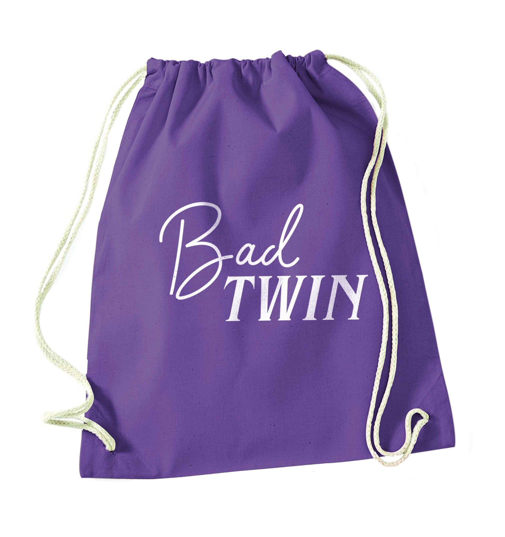 Bad twin purple drawstring bag