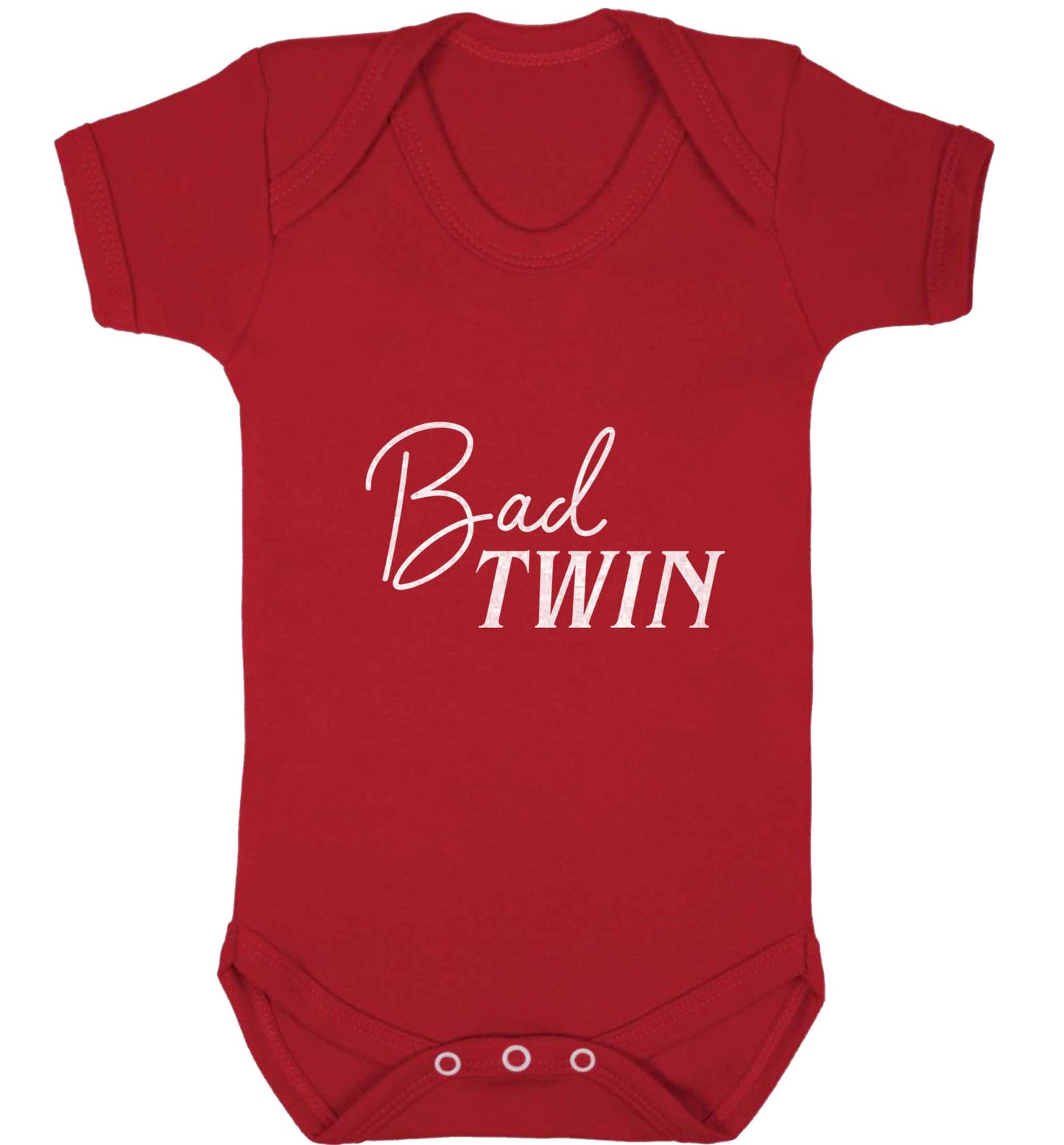 Bad twin baby vest red 18-24 months