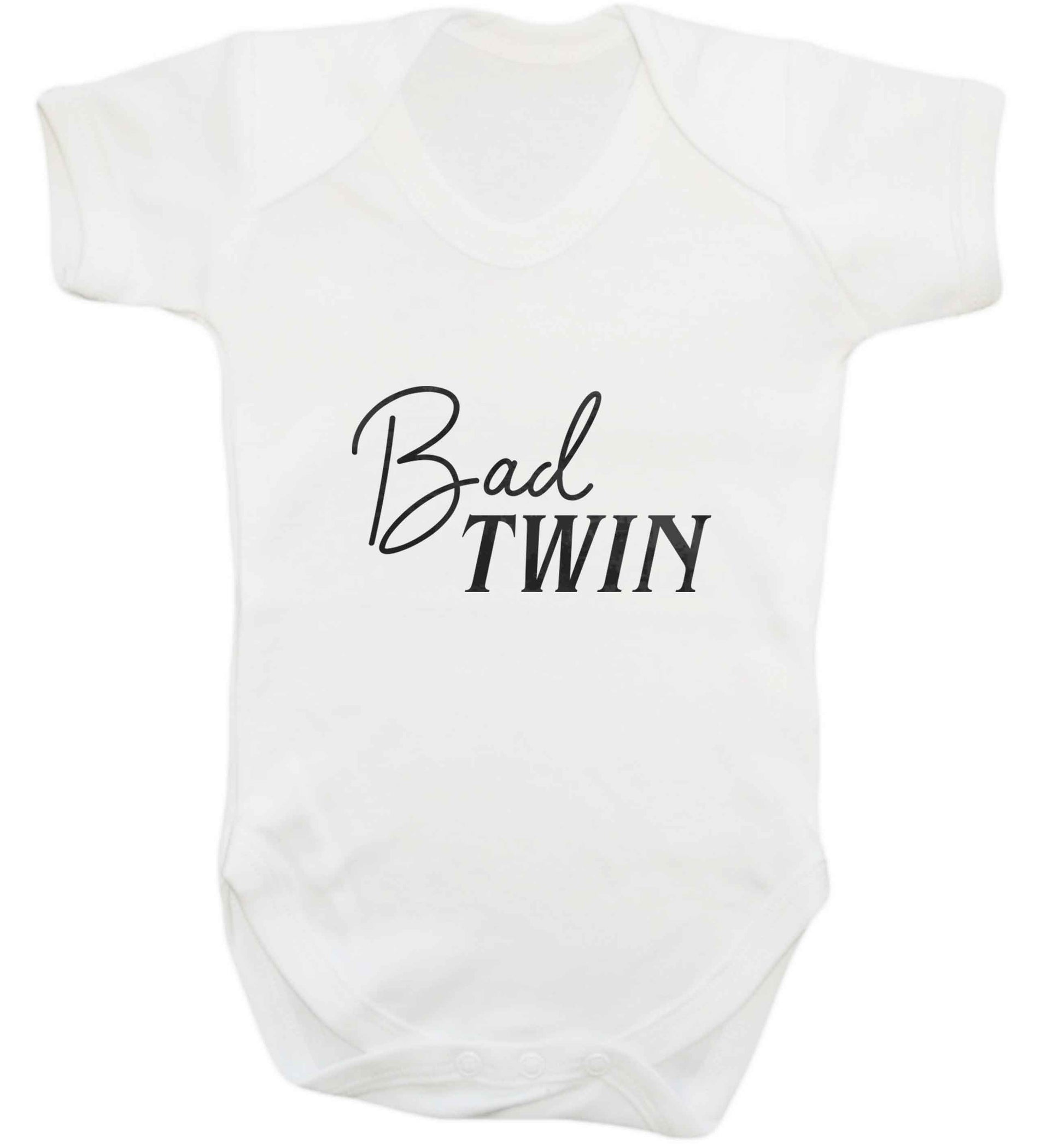 Bad twin baby vest white 18-24 months