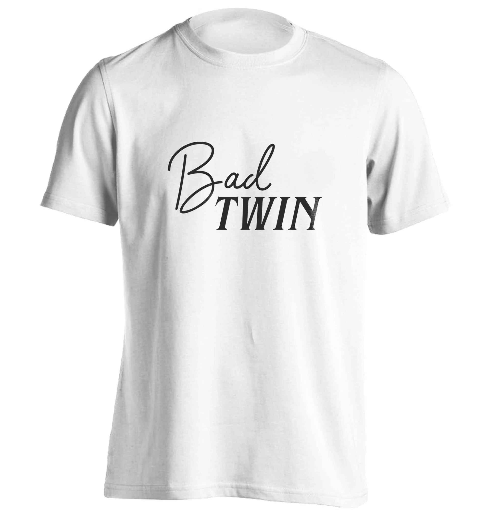 Bad twin adults unisex white Tshirt 2XL