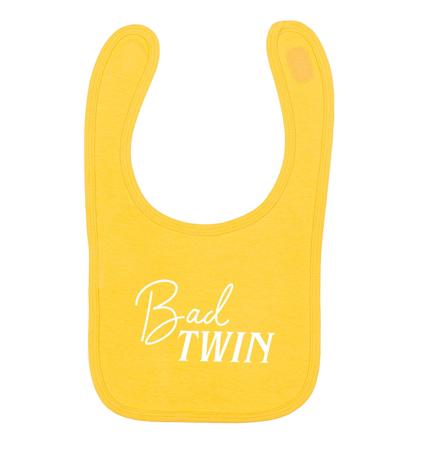 Bad twin yellow baby bib
