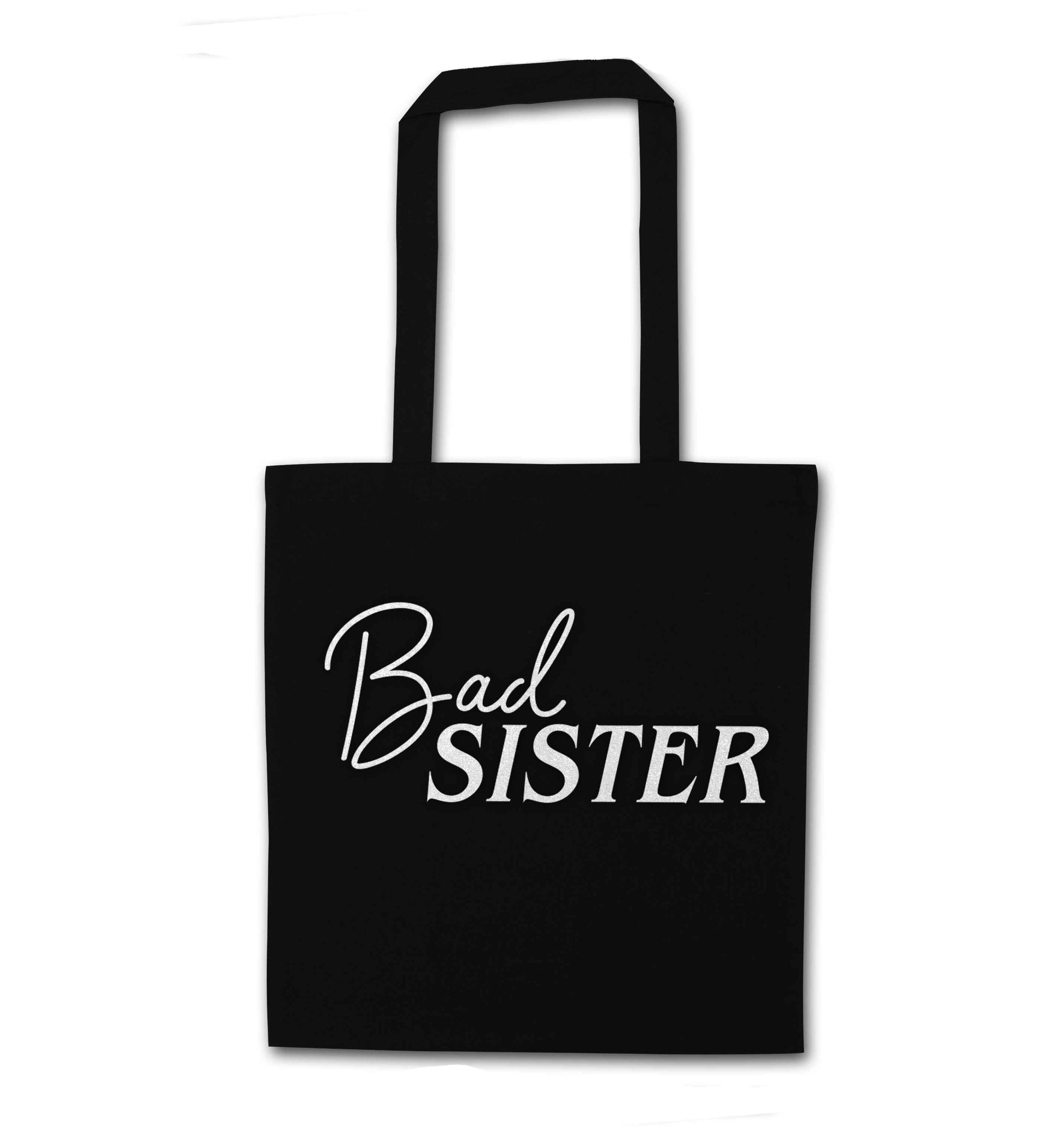 Bad sister black tote bag
