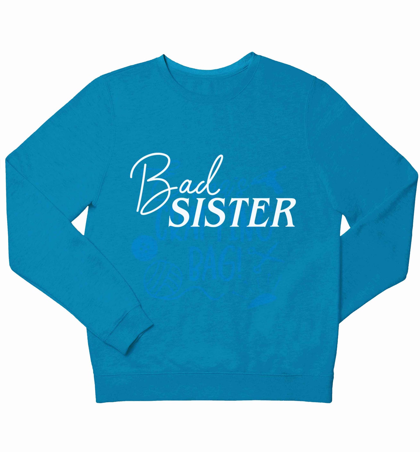 Bad sister children's blue sweater 12-13 Years