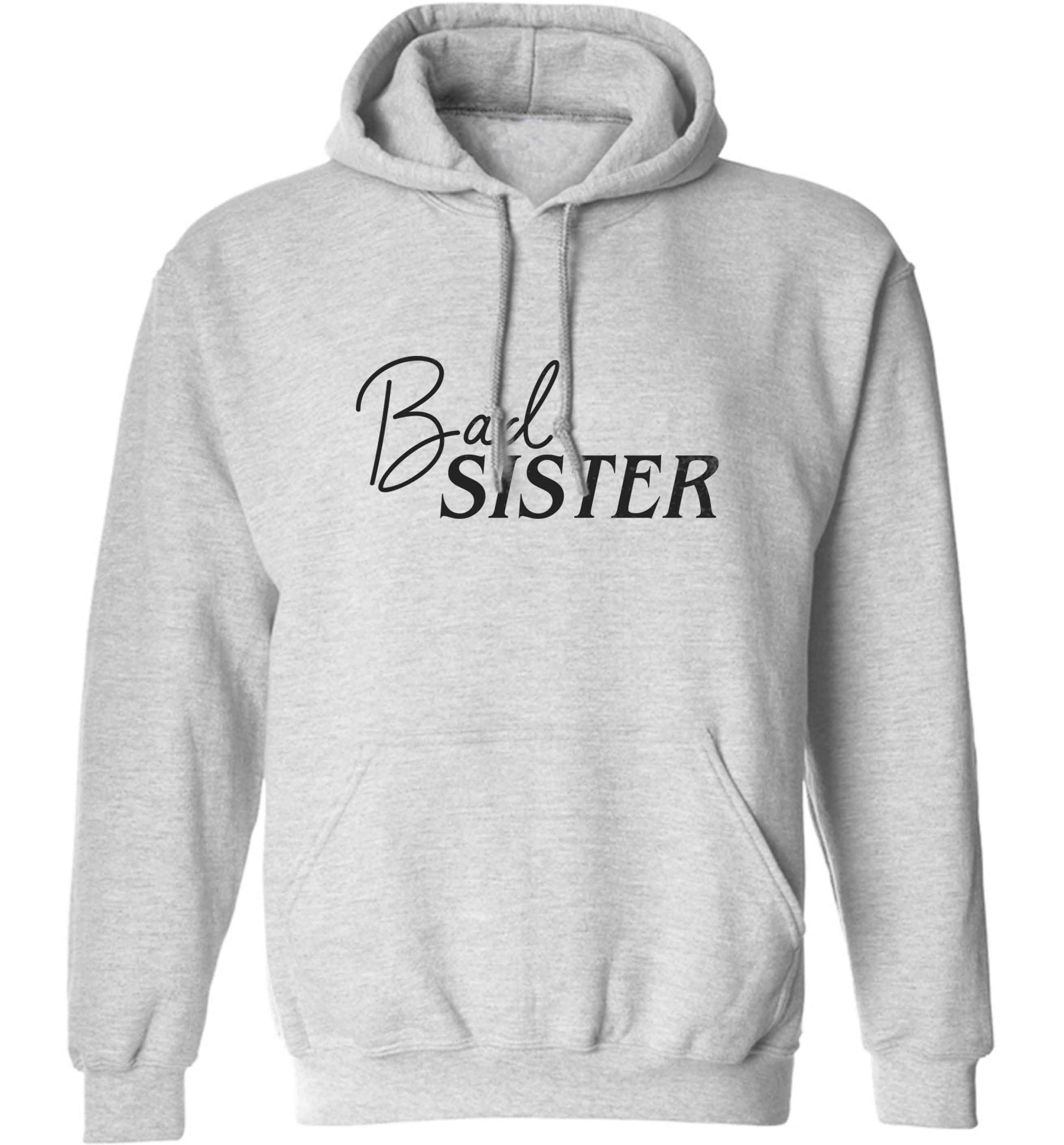 Bad sister adults unisex grey hoodie 2XL
