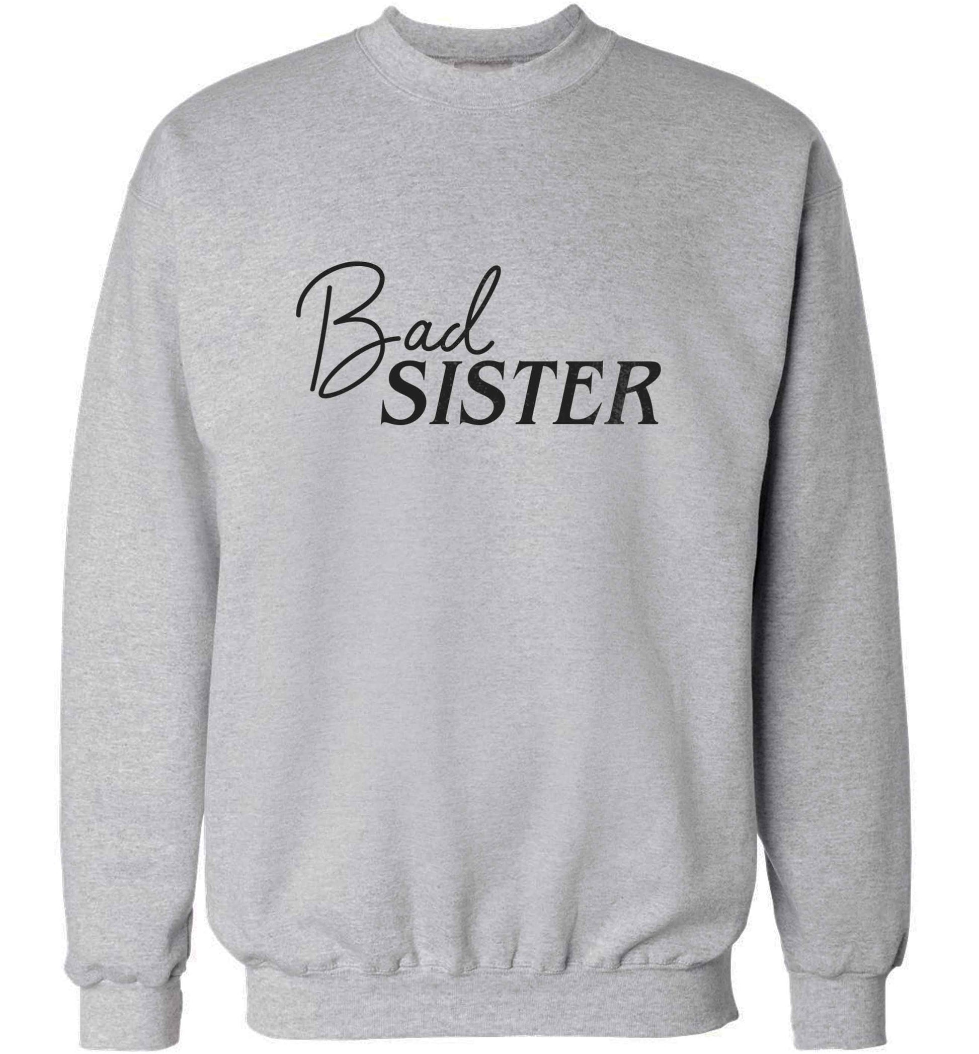 Bad sister adult's unisex grey sweater 2XL