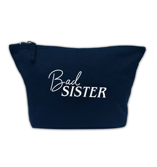 Bad sister navy makeup bag
