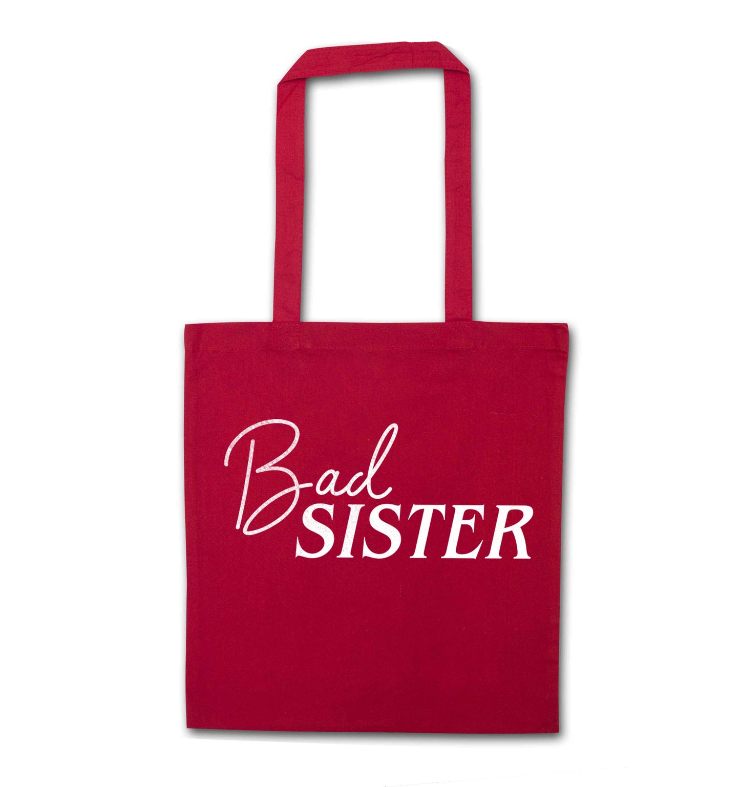 Bad sister red tote bag
