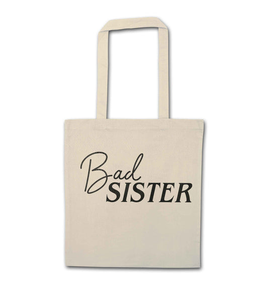 Bad sister natural tote bag