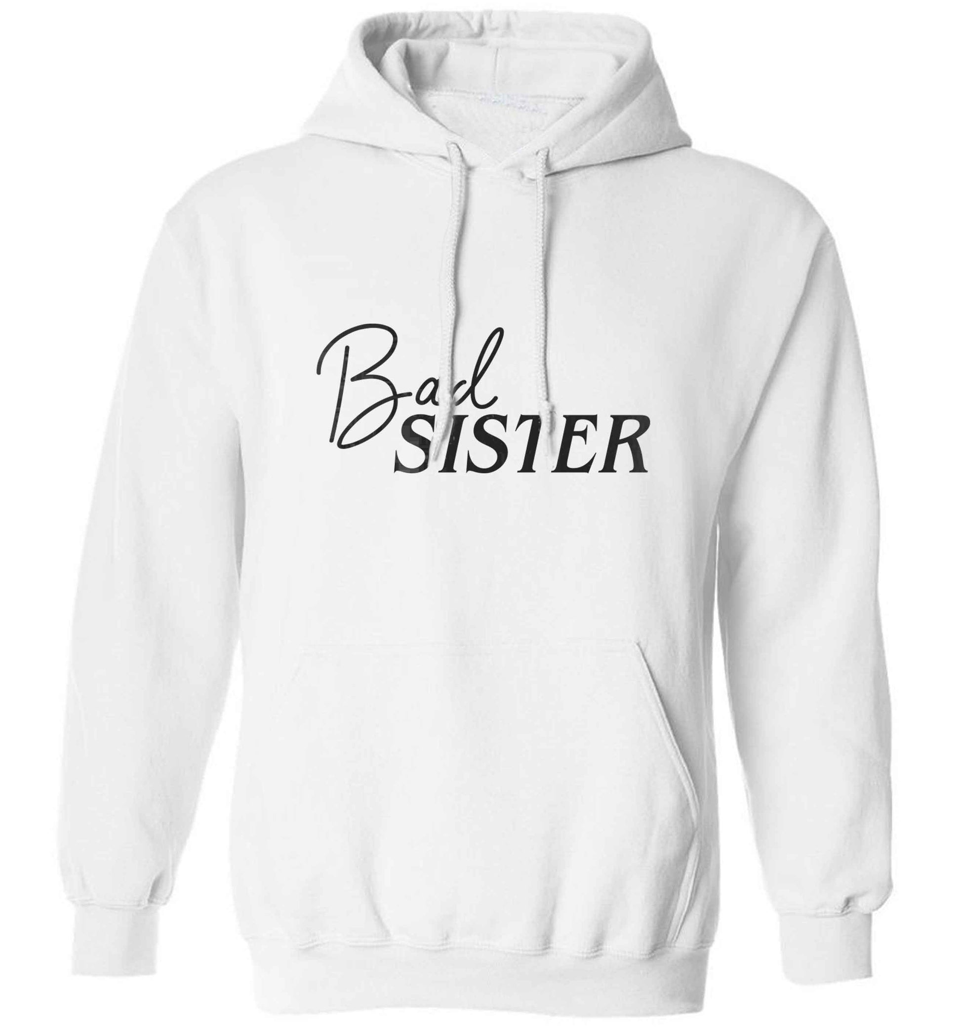 Bad sister adults unisex white hoodie 2XL