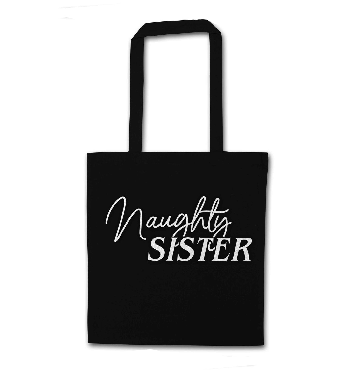 Naughty Sister black tote bag