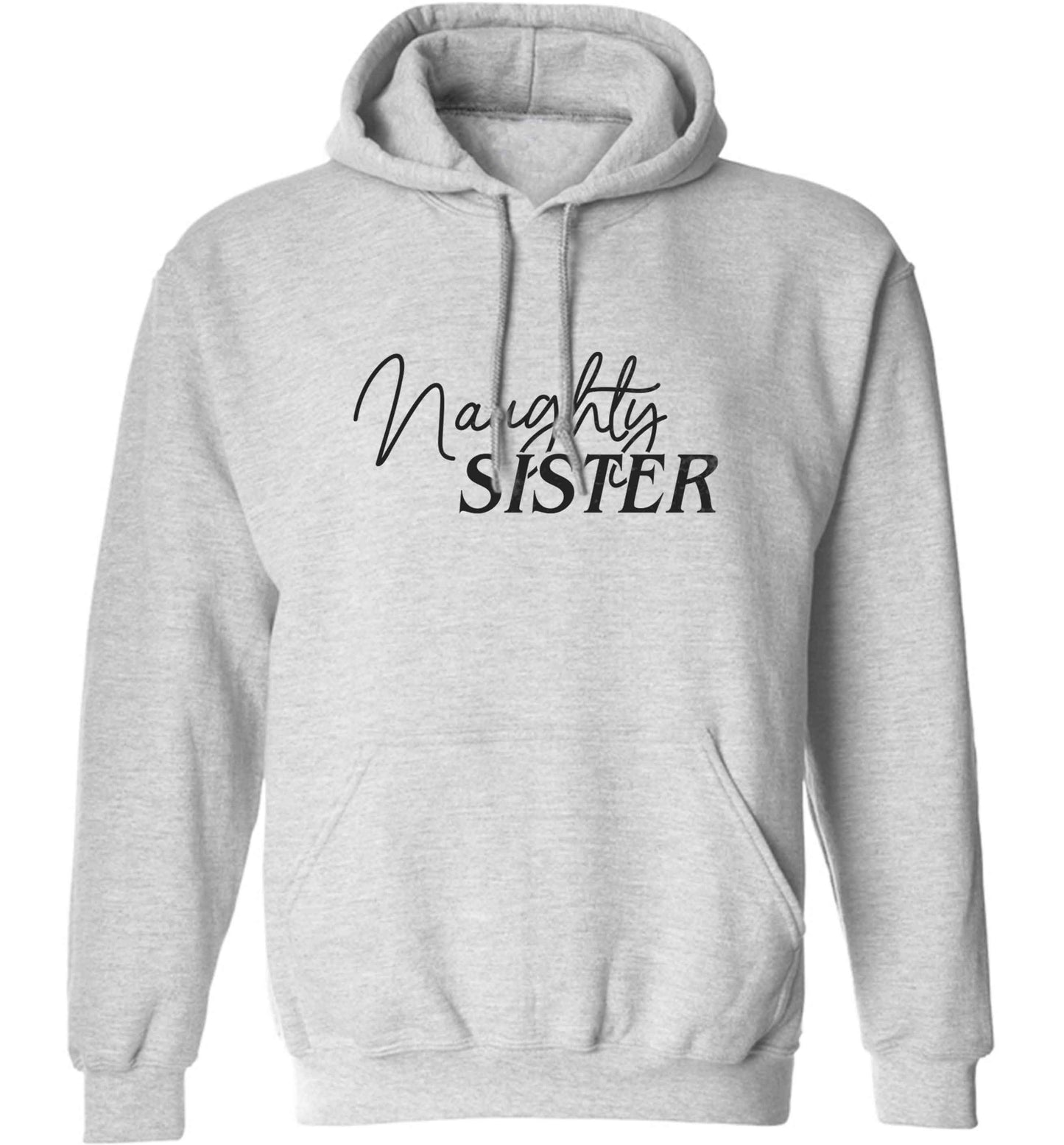 Naughty Sister adults unisex grey hoodie 2XL
