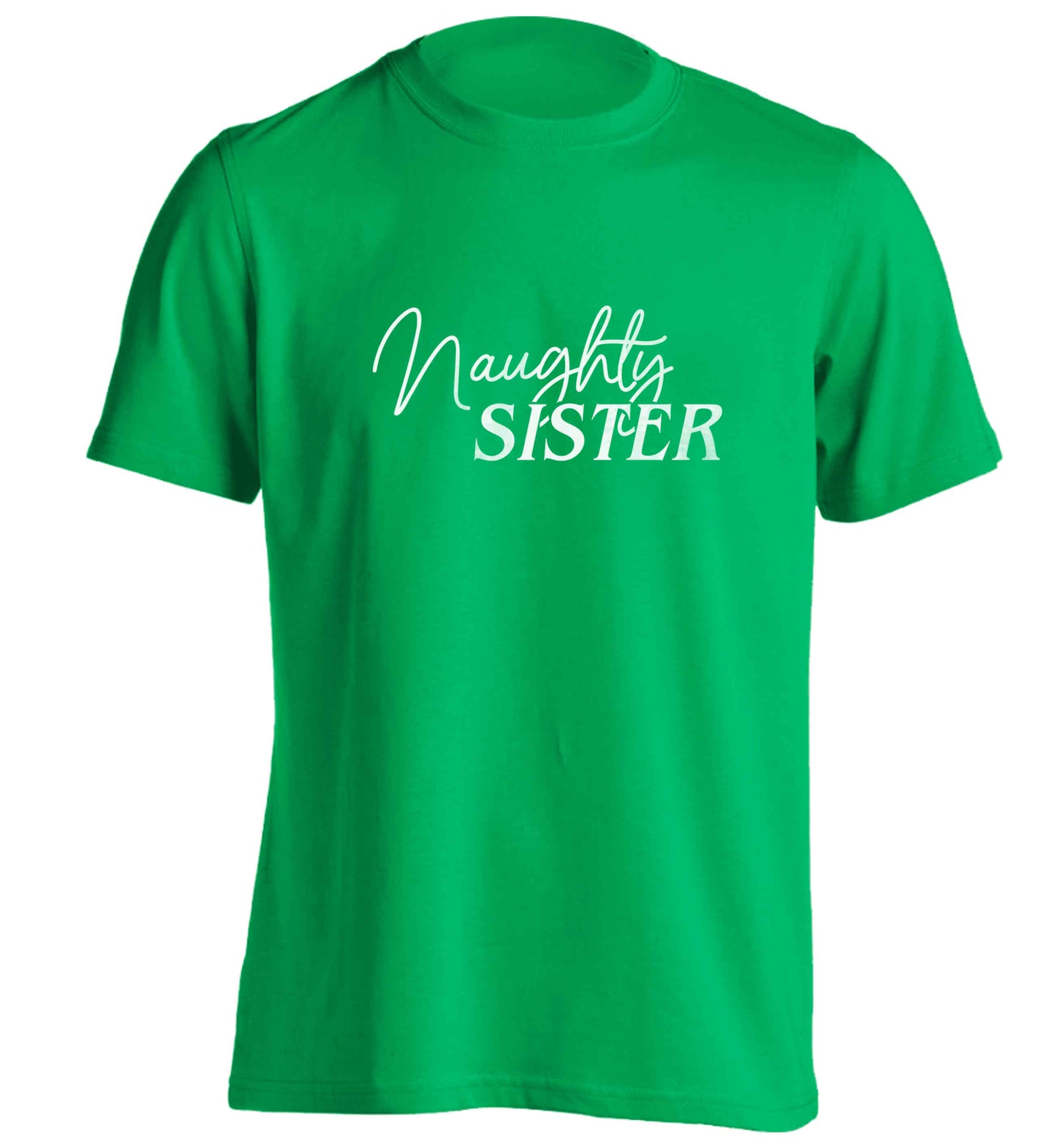 Naughty Sister adults unisex green Tshirt 2XL
