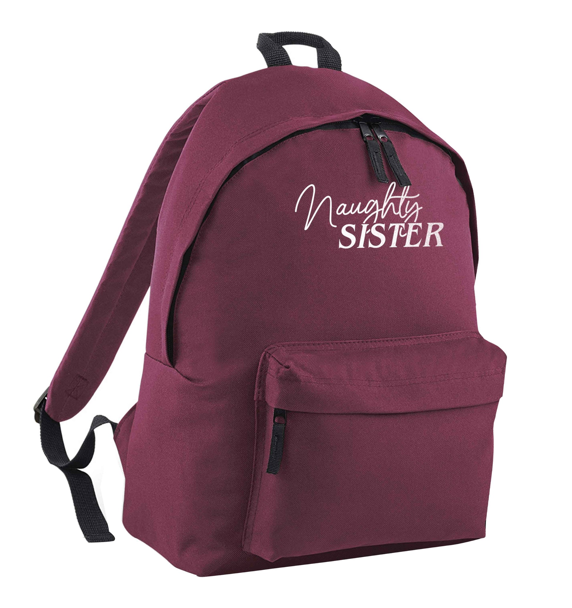 Naughty Sister maroon adults backpack
