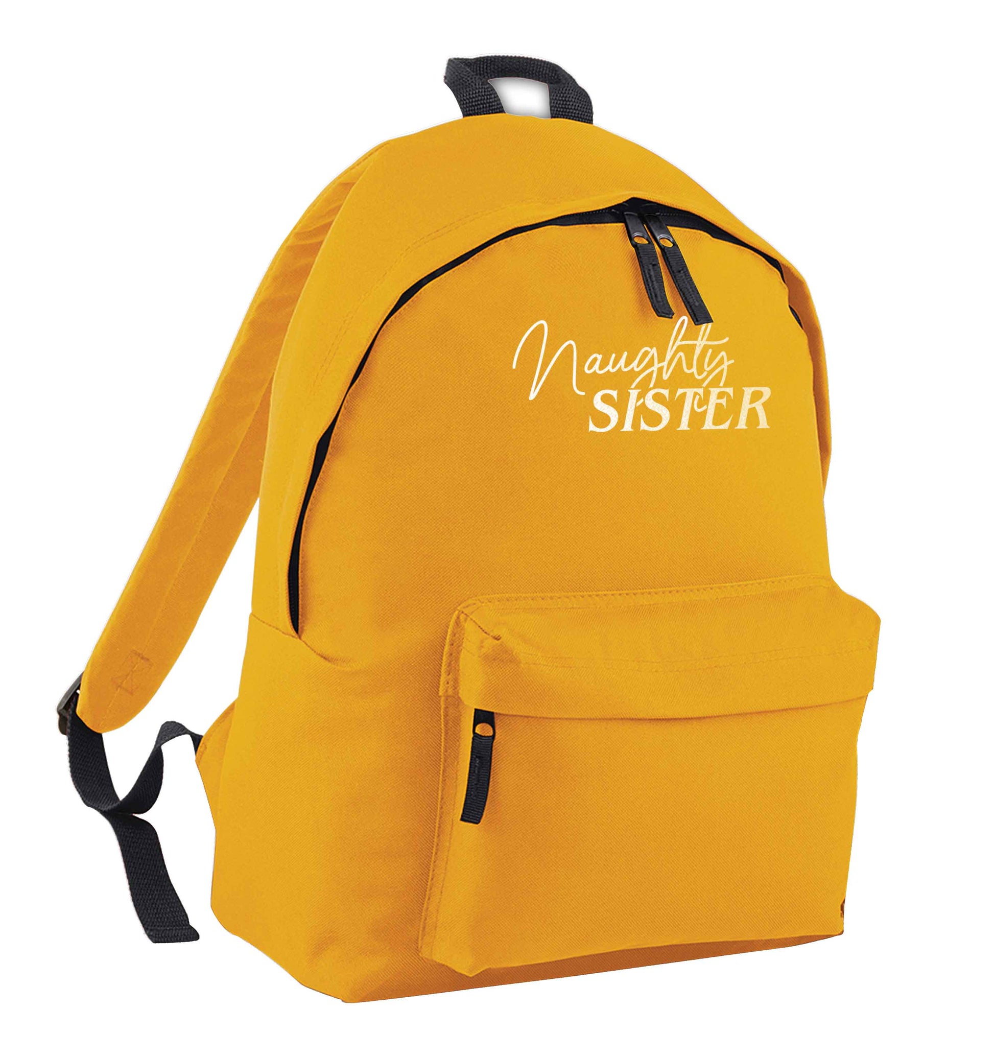 Naughty Sister mustard adults backpack