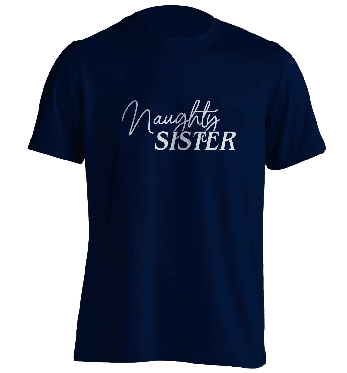 Naughty Sister adults unisex navy Tshirt 2XL