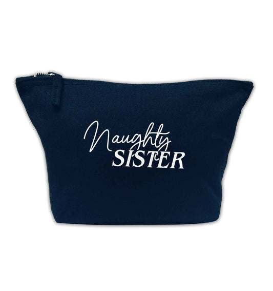 Naughty Sister navy makeup bag