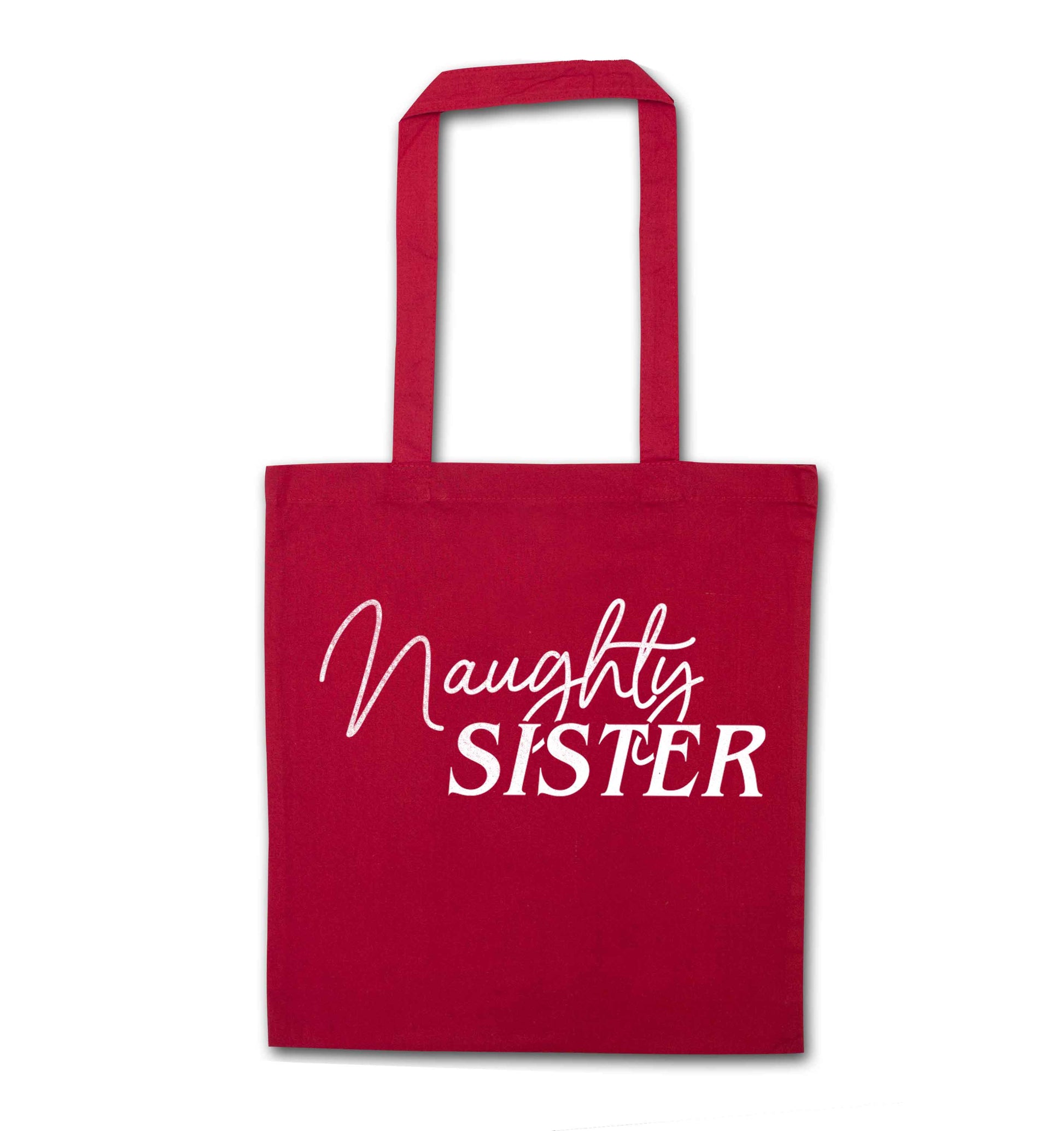 Naughty Sister red tote bag