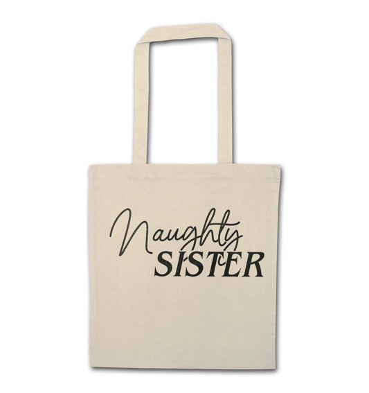 Naughty Sister natural tote bag
