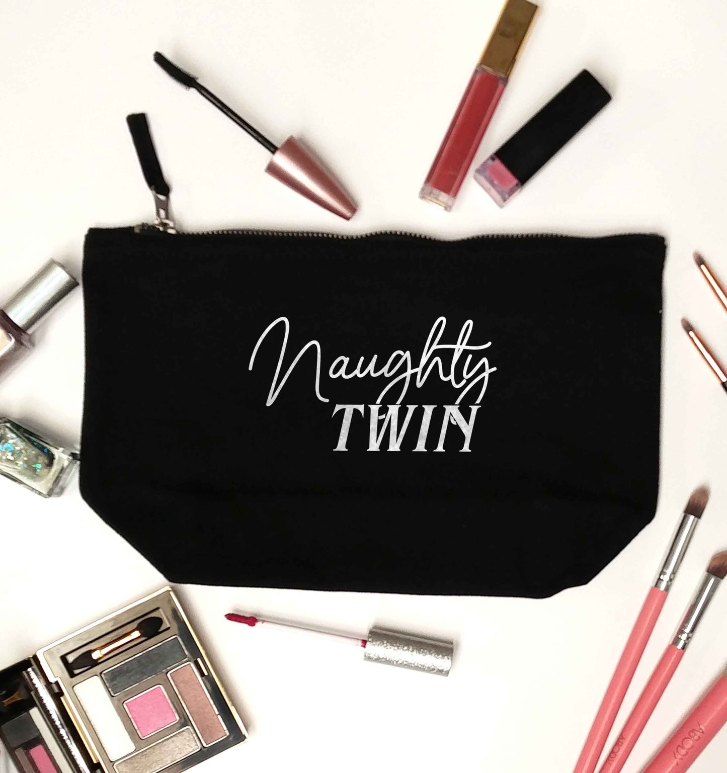 Naughty twin black makeup bag