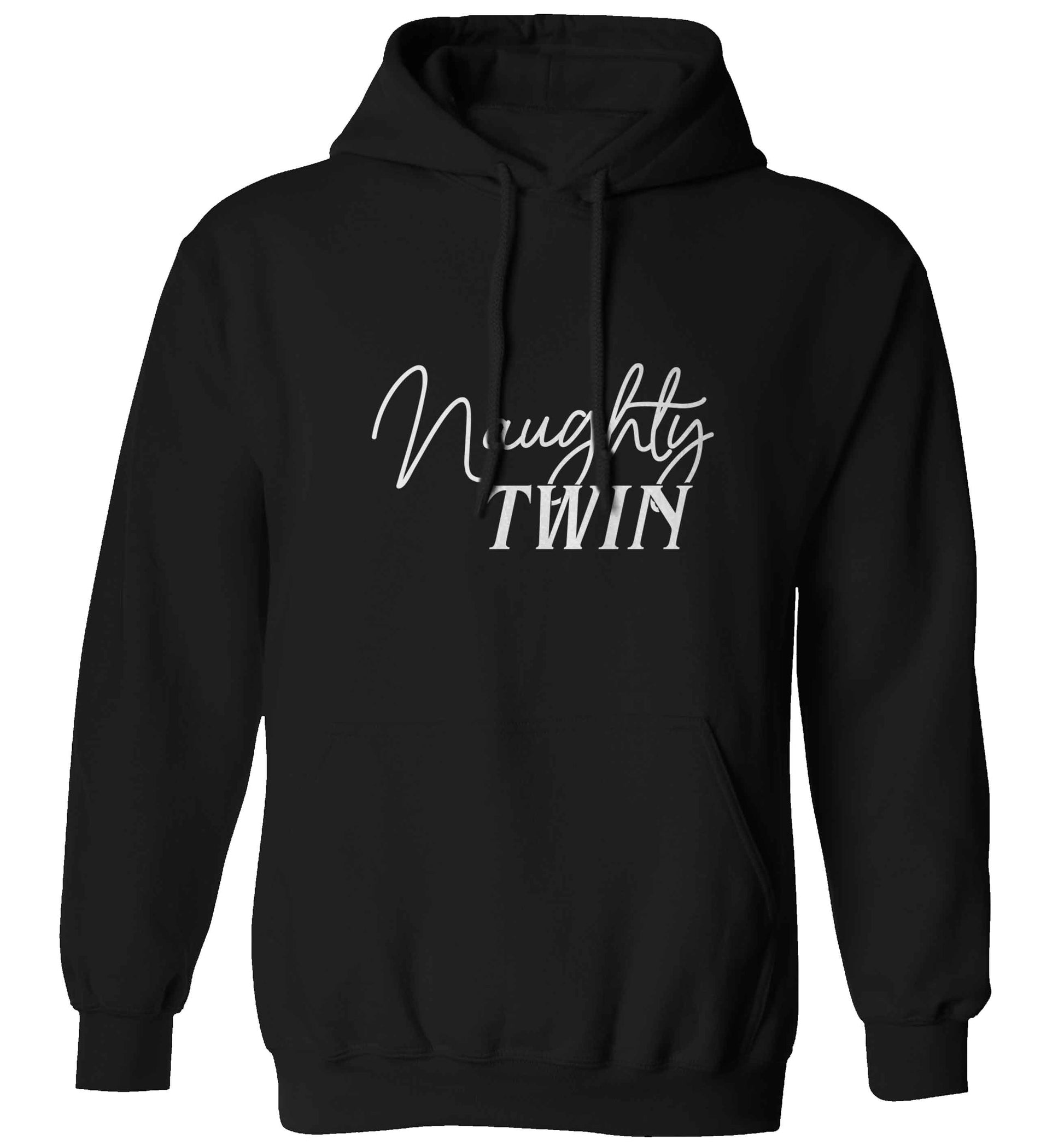 Naughty twin adults unisex black hoodie 2XL