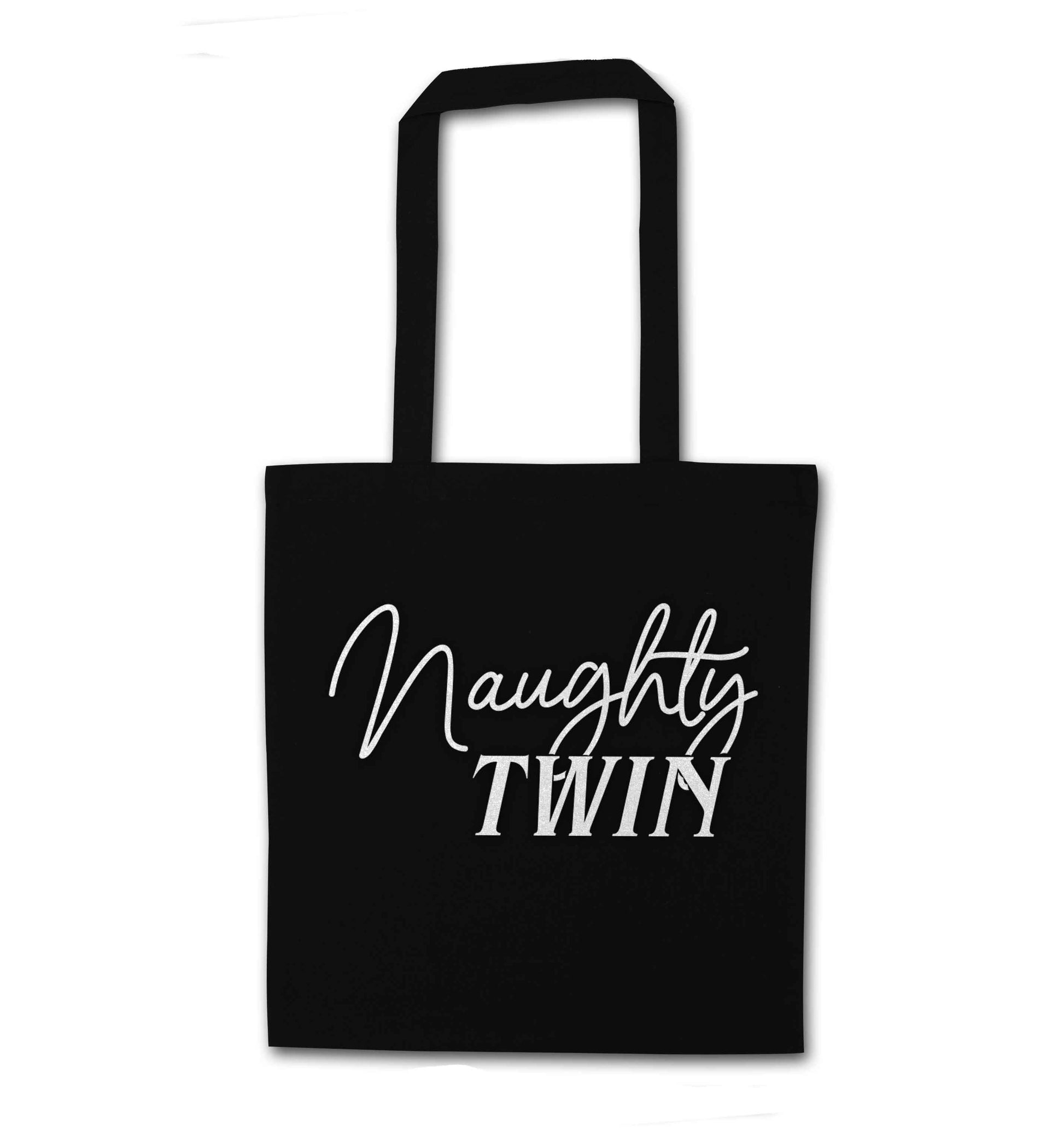 Naughty twin black tote bag