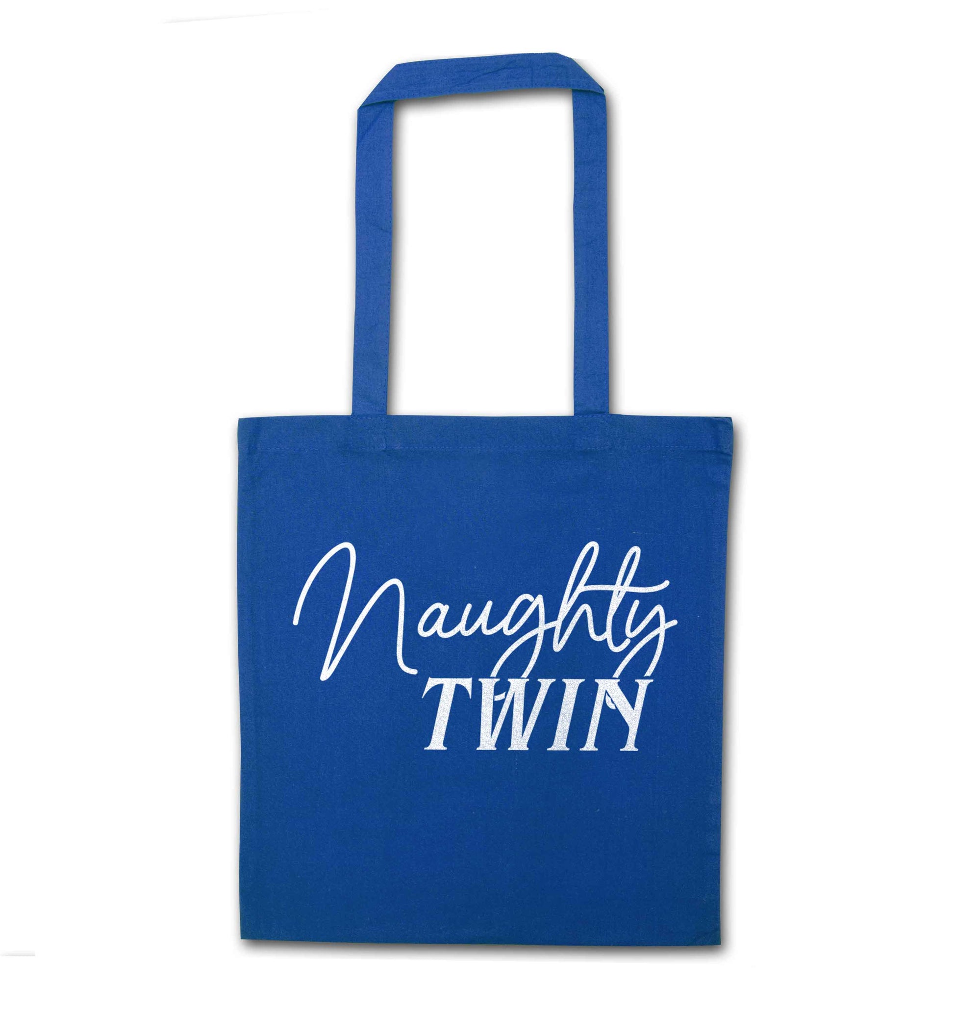 Naughty twin blue tote bag