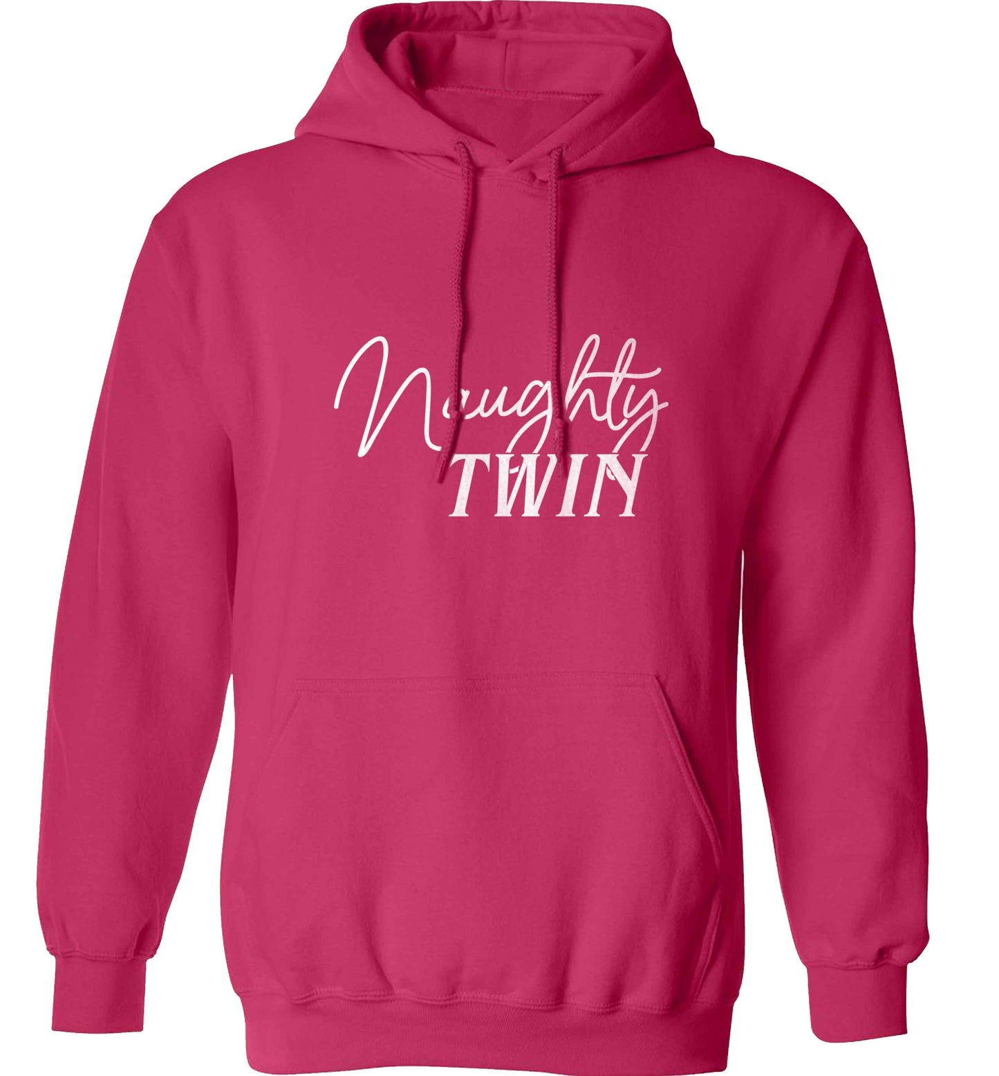 Naughty twin adults unisex pink hoodie 2XL
